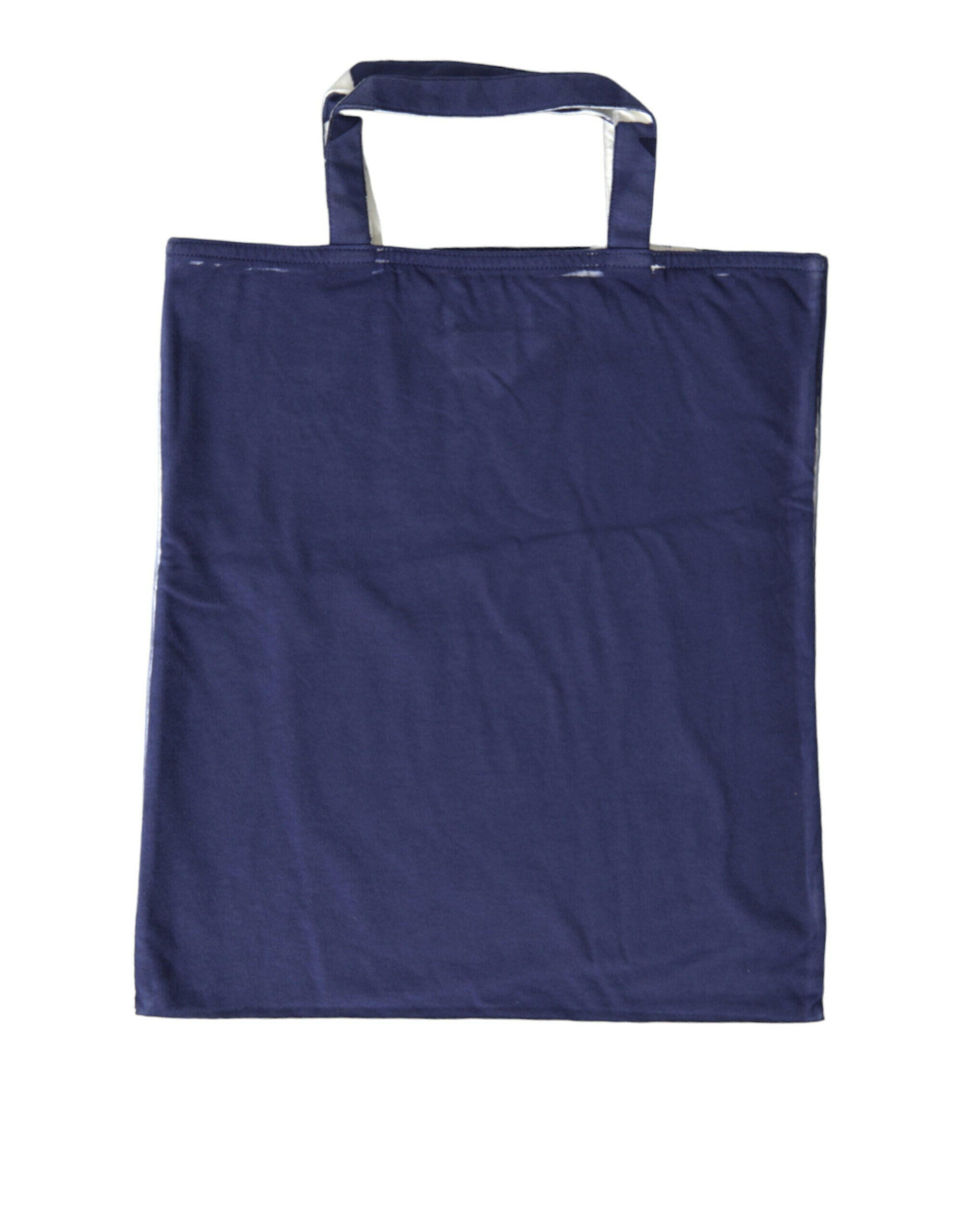 PRADA Blue Jersey Fabric Shoulder Shopping Tote
