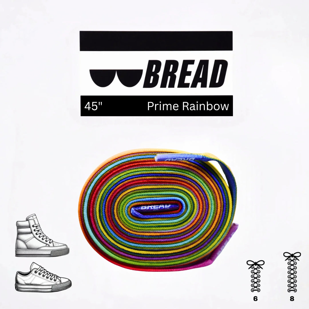 Prime Rainbow Elastic Shoelaces