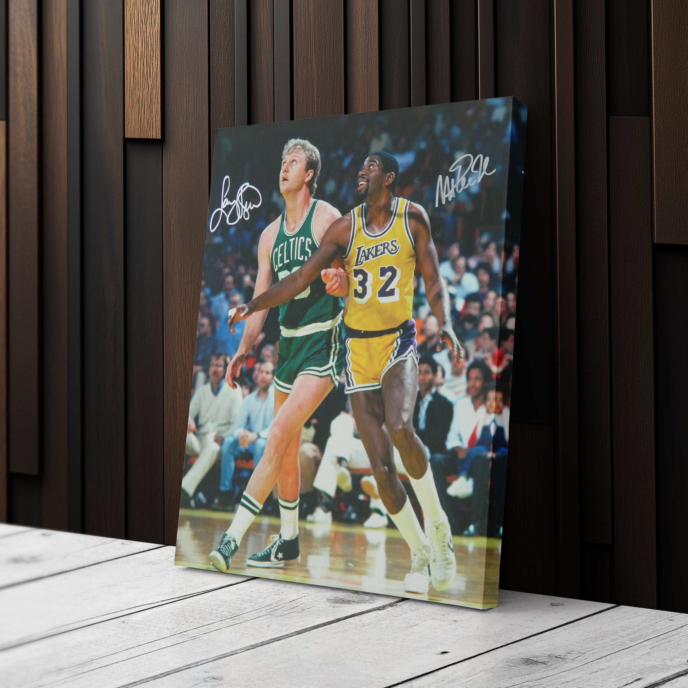 Larry Bird & Magic Johnson Canvas Lakers vs. Celtics Wall Art Print