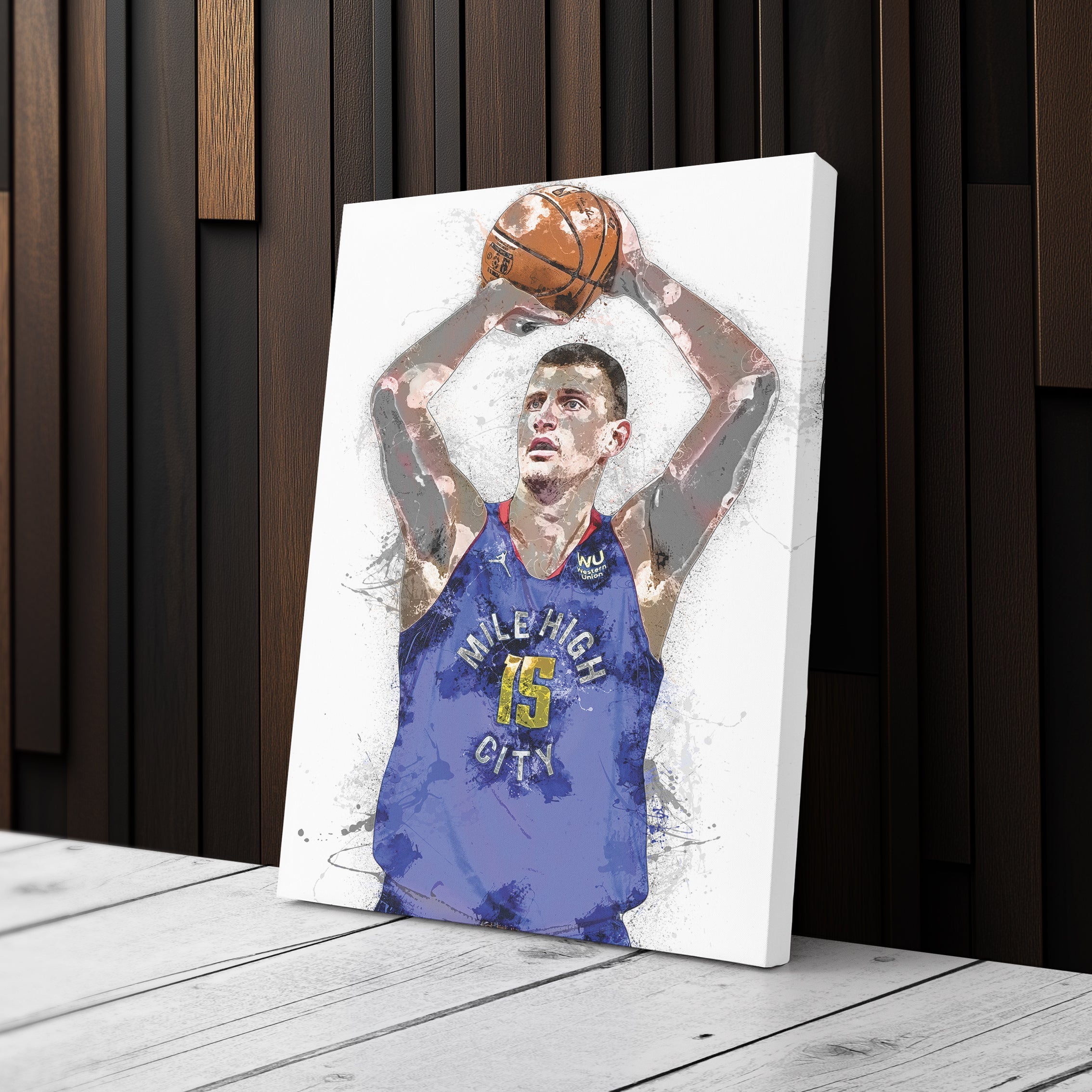 Nikola Jokic Canvas Art Denver Nuggets Wall Decor
