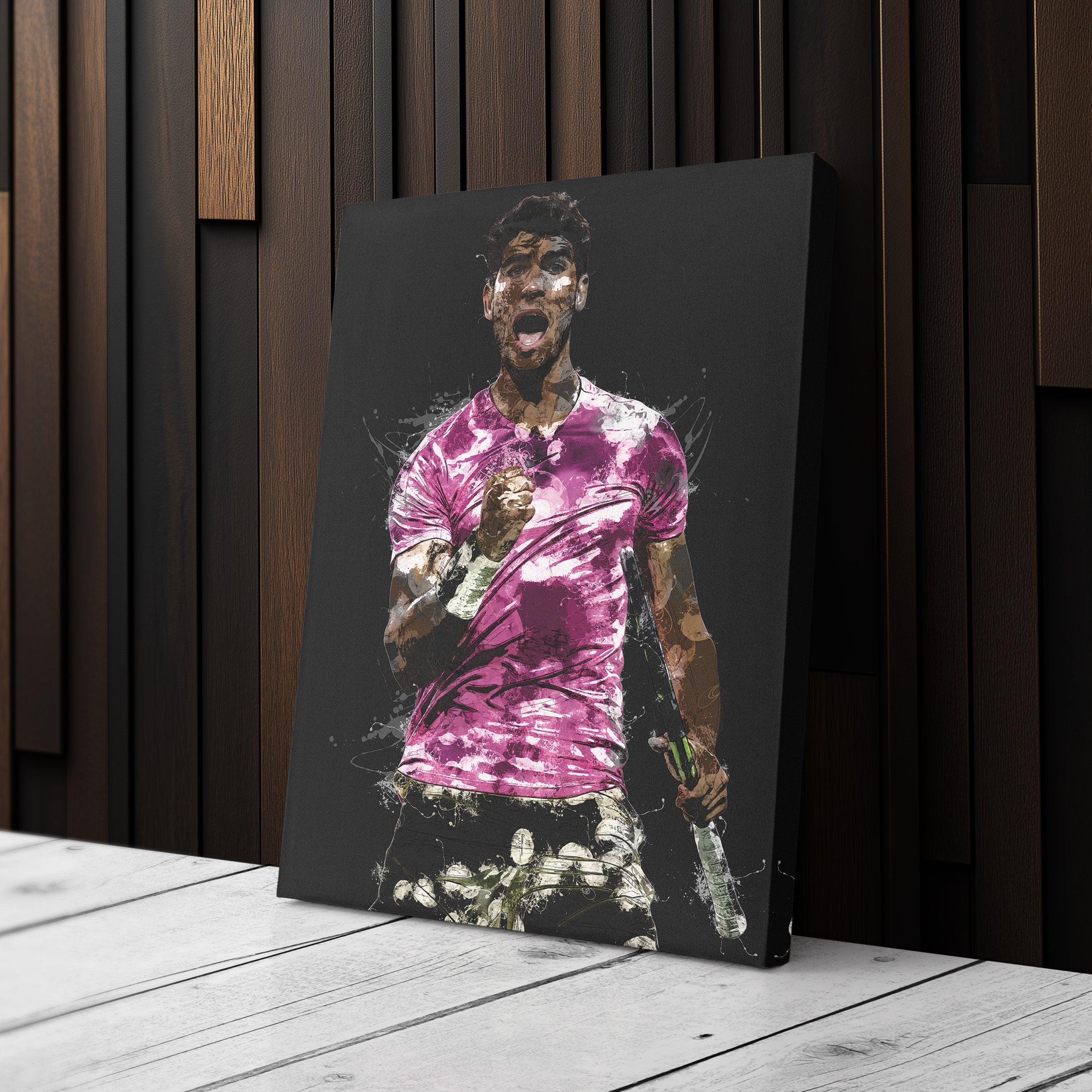 Carlos Alcaraz Canvas Print – Iconic Tennis Wall Art For Man Cave Or Home