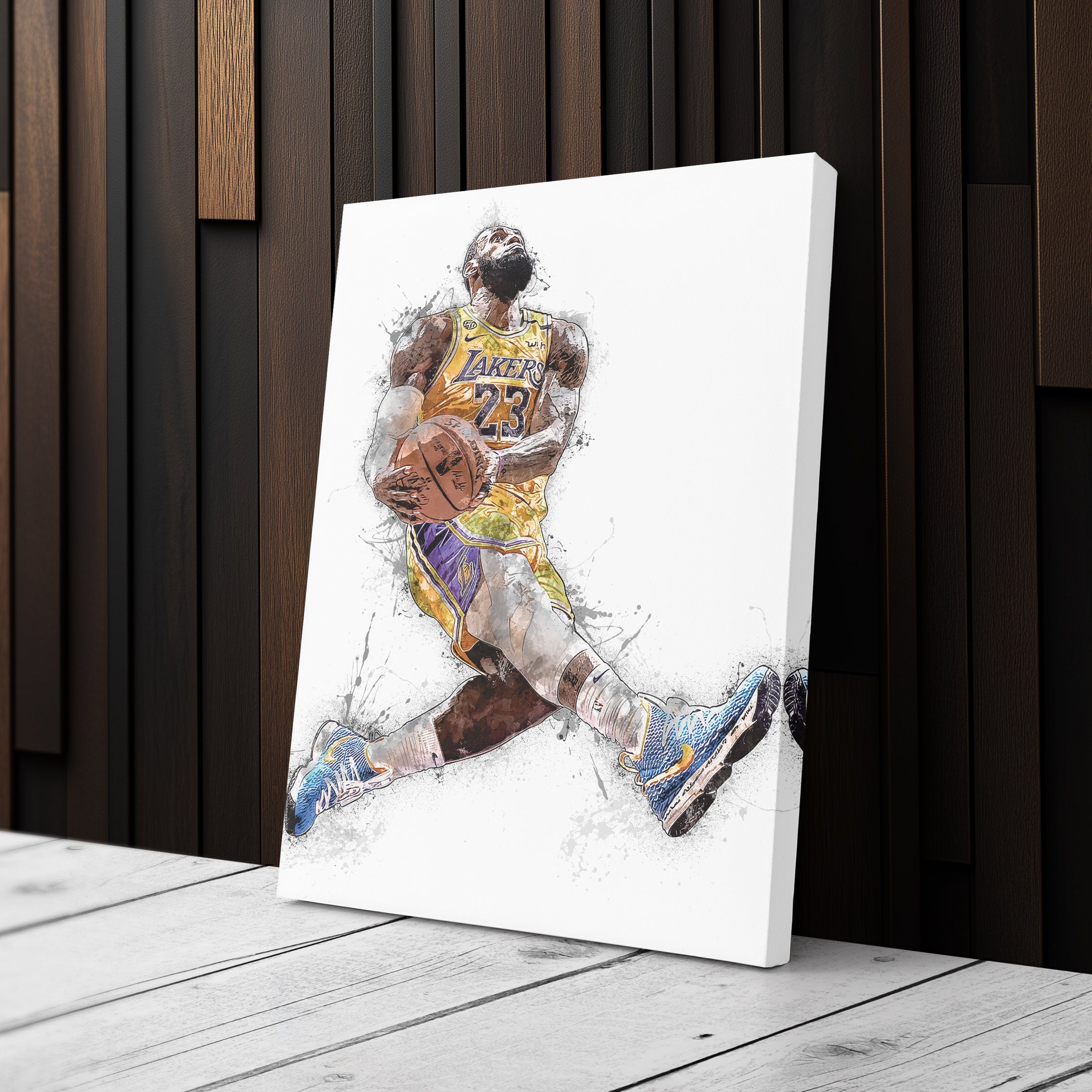 LeBron James Dunk Canvas Art Los Angeles Lakers Wall Decor