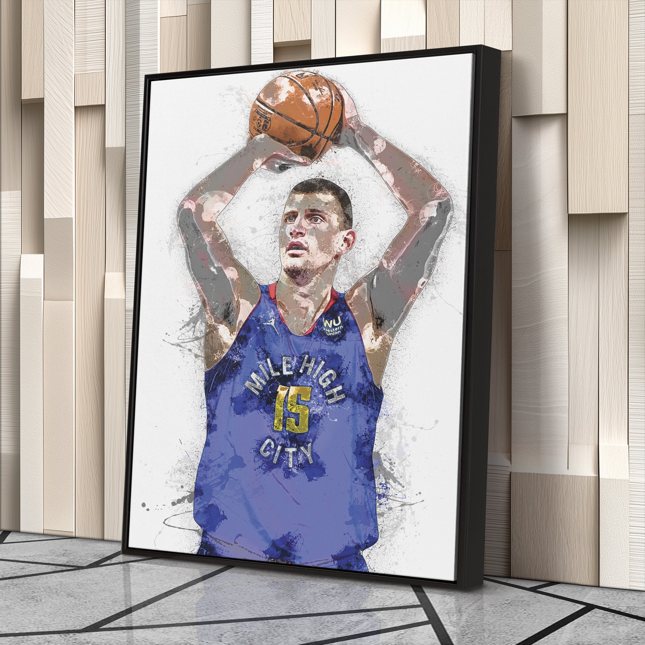 Nikola Jokic Canvas Art Denver Nuggets Wall Decor