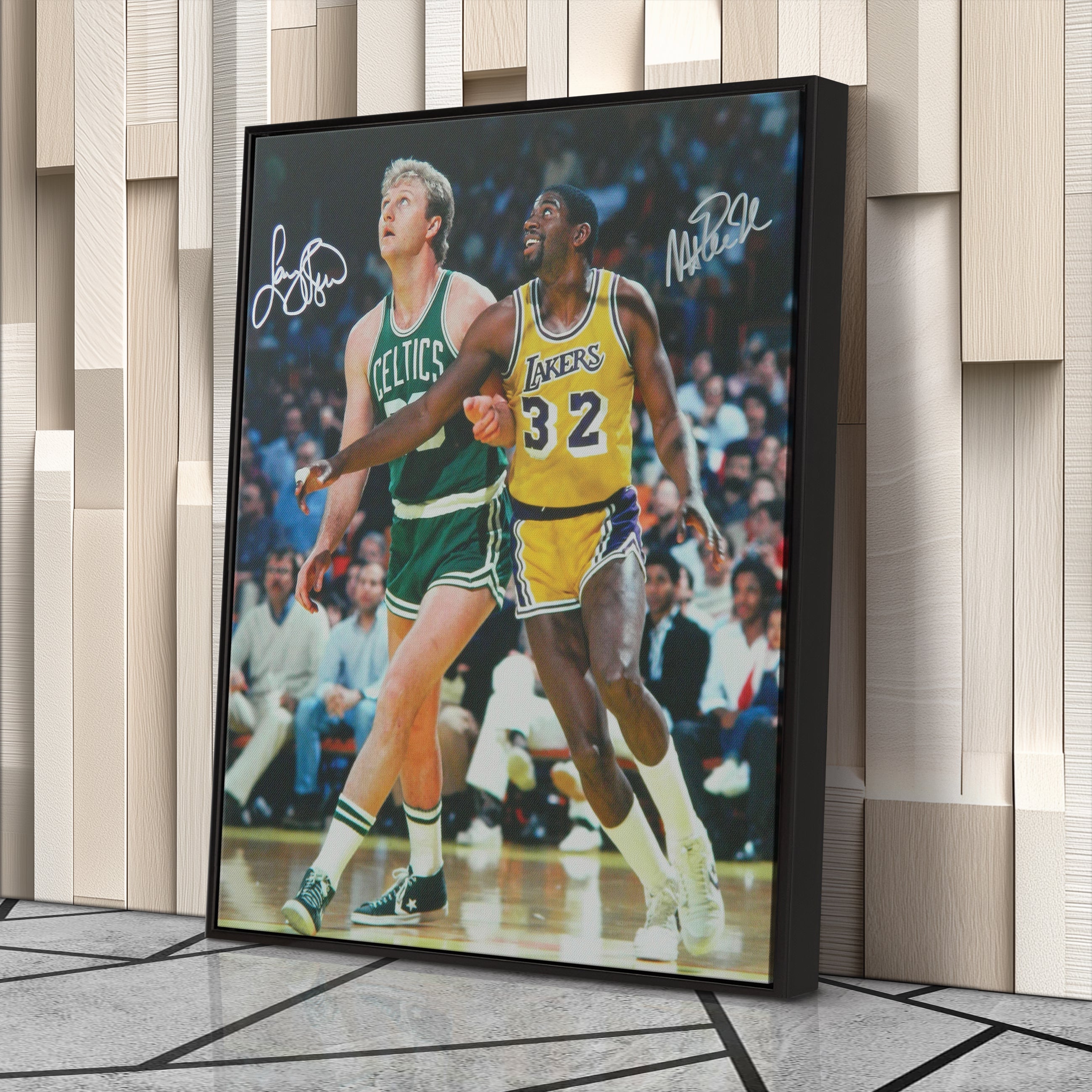 Larry Bird & Magic Johnson Canvas Lakers vs. Celtics Wall Art Print