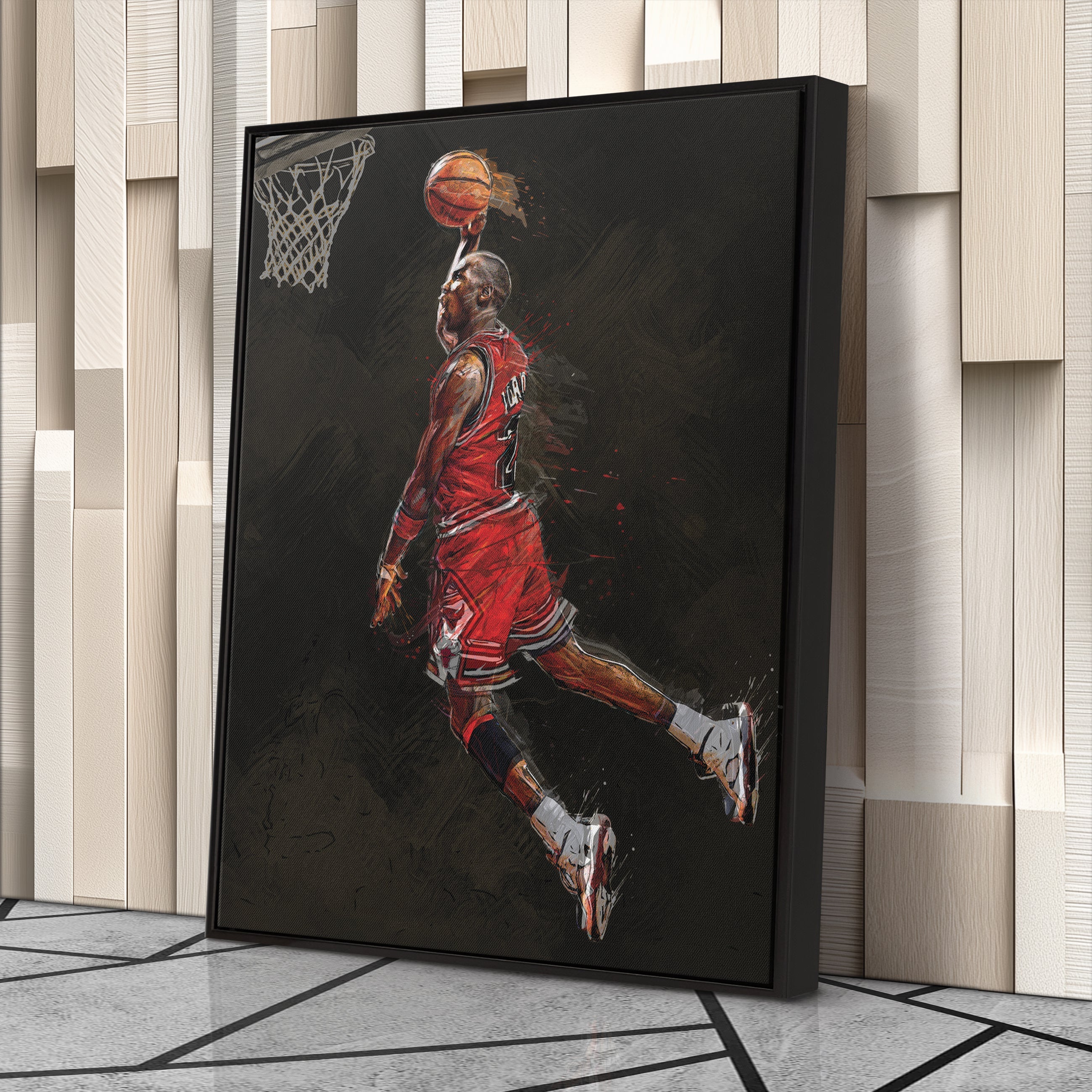 Michael Jordan Slam Dunk Canvas – Chicago Bulls Basketball Wall Art For Home & Man Cave