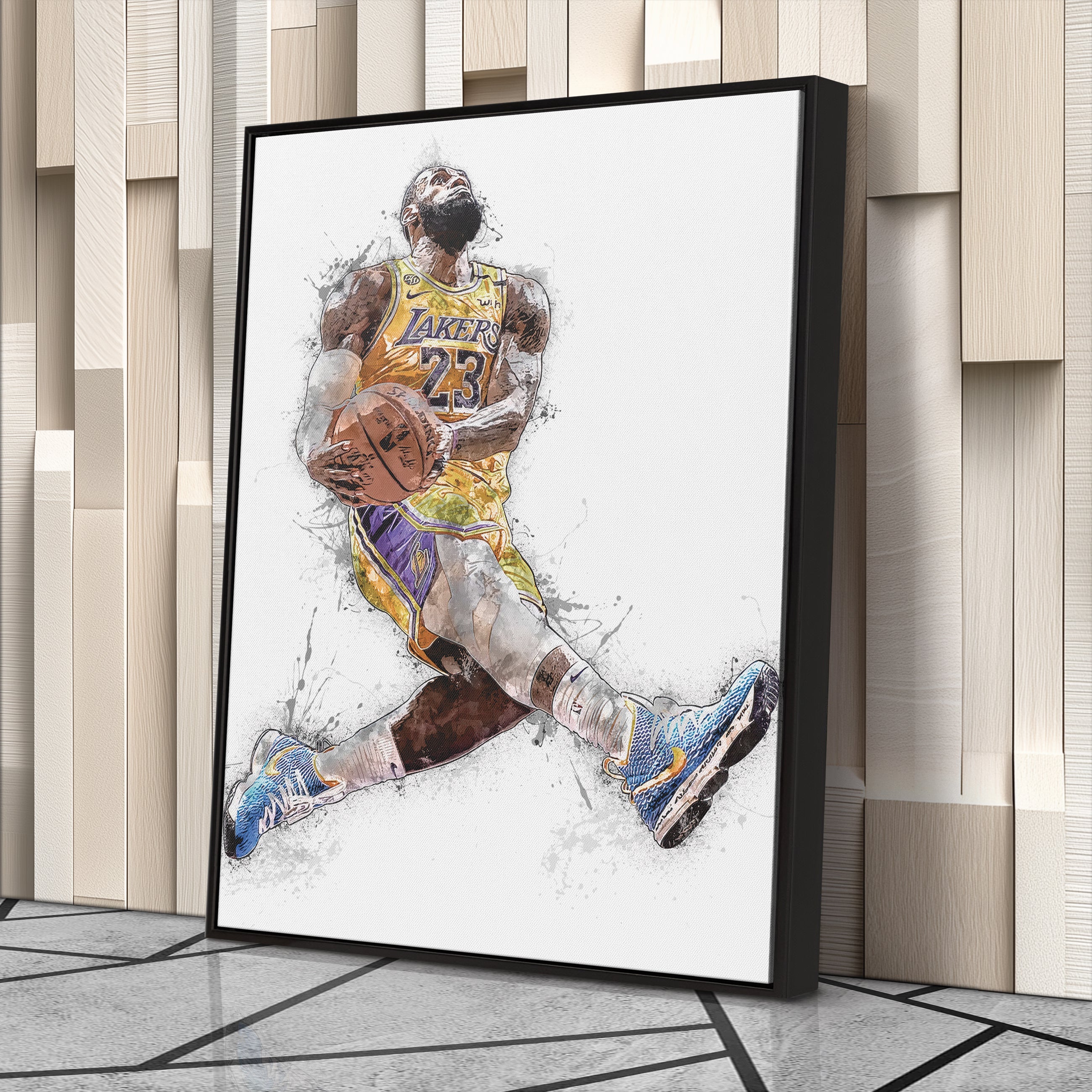 LeBron James Dunk Canvas Art Los Angeles Lakers Wall Decor