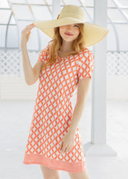 Sunset Oasis Short Sleeve Shift Dress