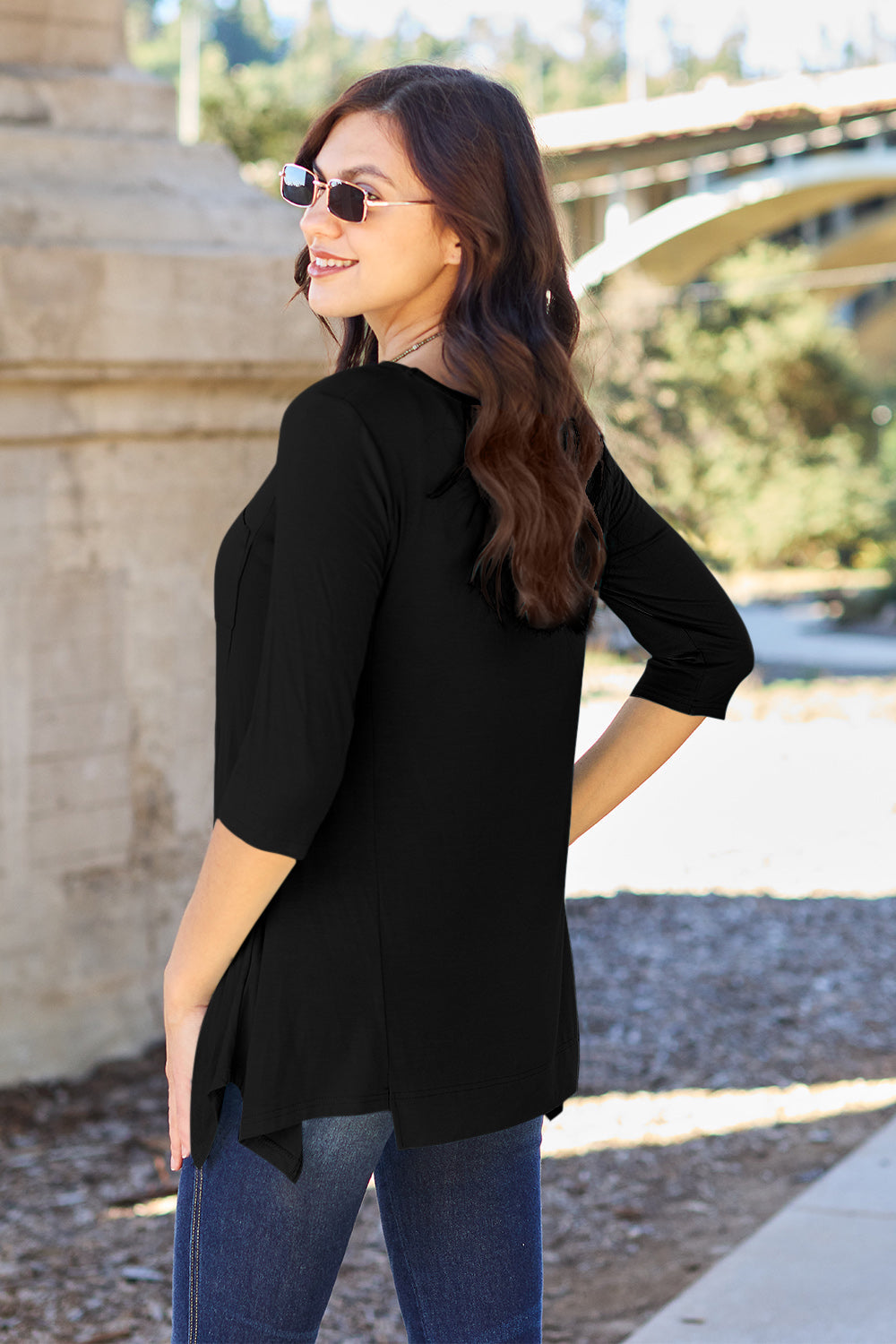 Basic Bae Full Size Round Neck Pocketed T-shirt