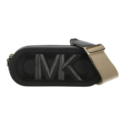 Michael Kors Clutch Women Black Leather MK Logo Zip Bag