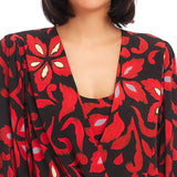 Karen Kane Printed Crossover Top Red
