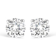 .925 Sterling Silver 1/2 Cttw Round Brilliant-Cut Lab Grown Diamond Classic 4-Prong Stud Earrings