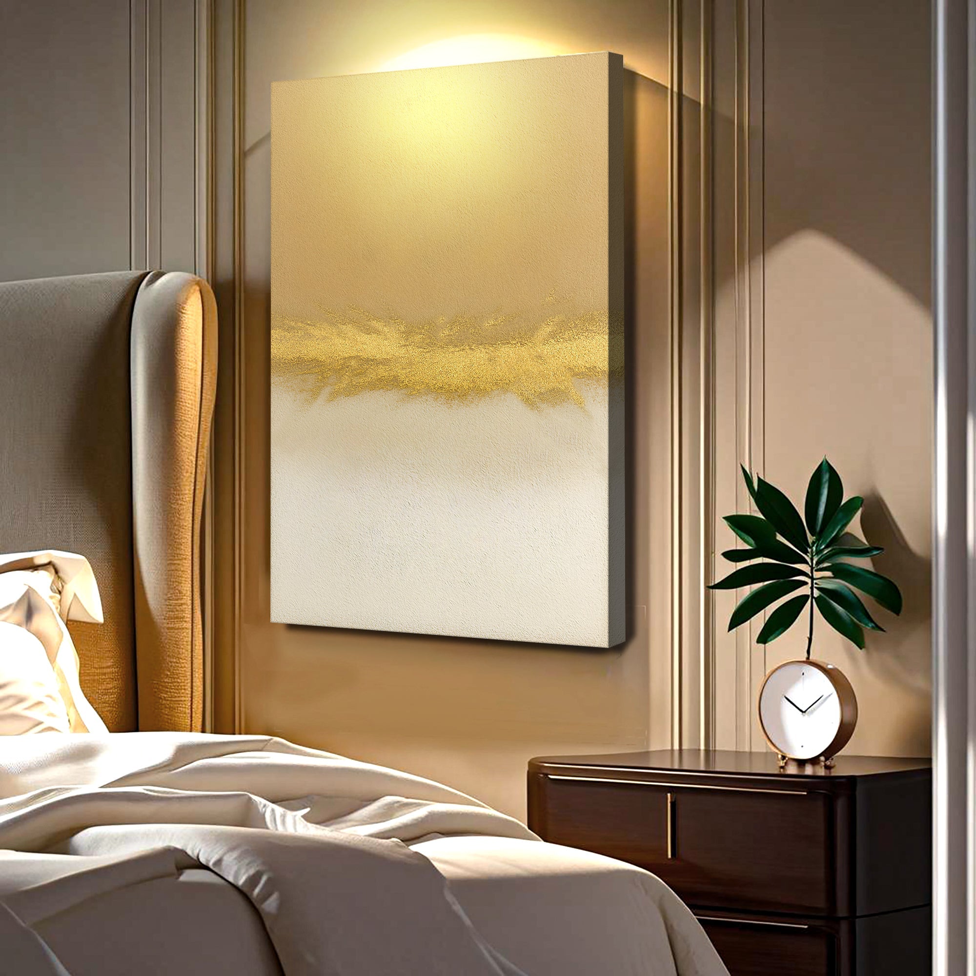 Minimalist White & Gold Wall Art