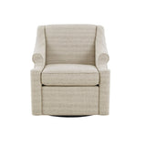 Upholstered Swivel Chair with Recessed Arms and Tight Back