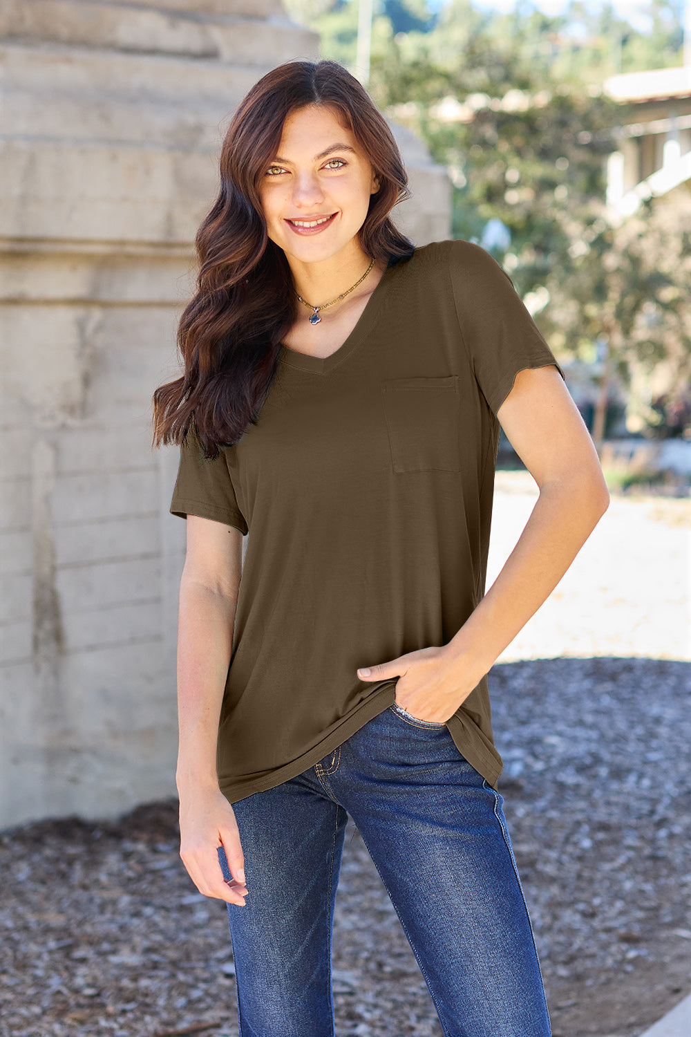 Basic Bae Full Size V-neck Short Sleeve T-shirt