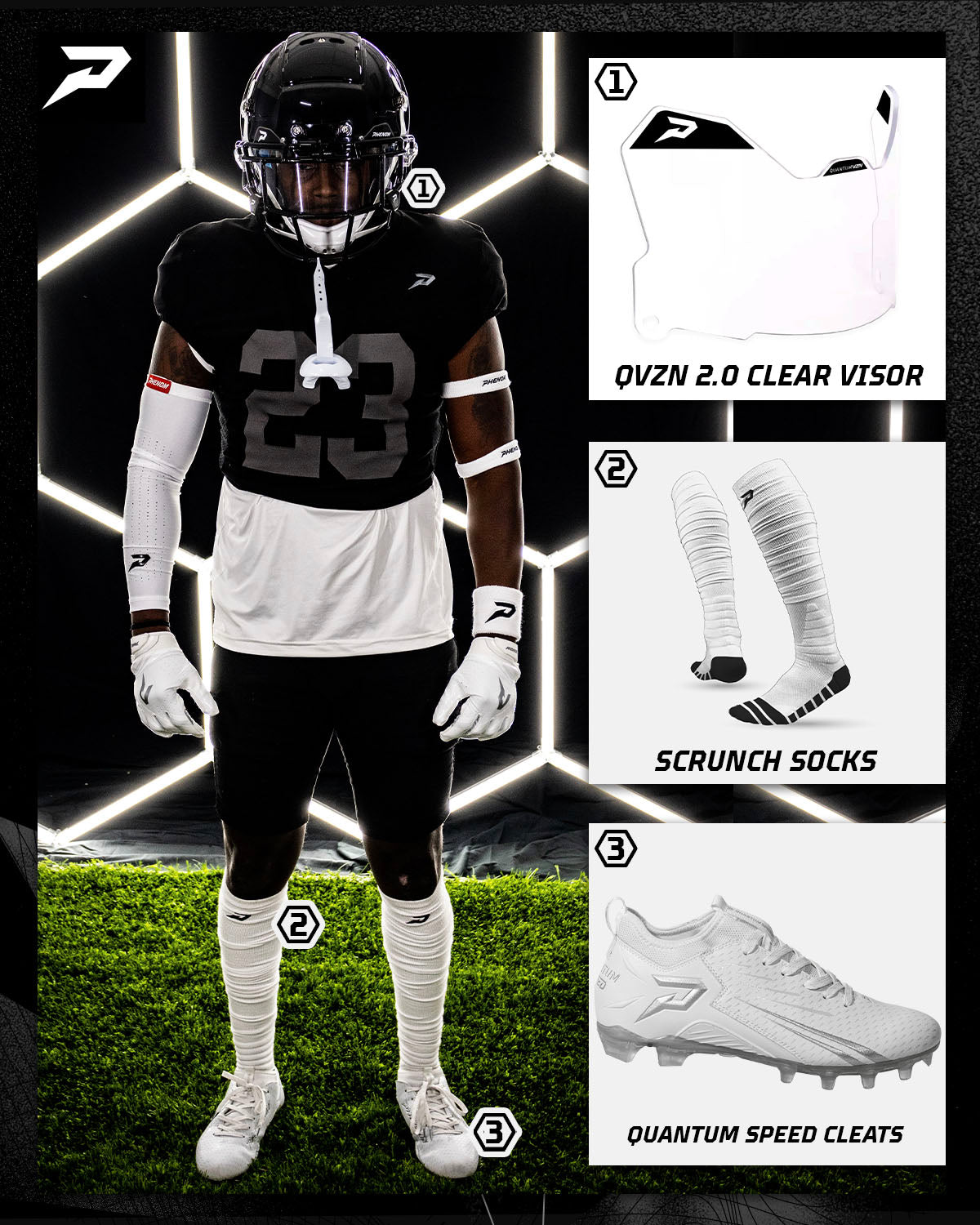 Quantum Speed White Football Cleats