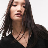 Topshop Waffle Knit Crop Cardigan In Black Size X-Small