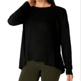 Sweaty Betty Women's Black Easy Peazy Long Sleeve Shirt Size X-Small