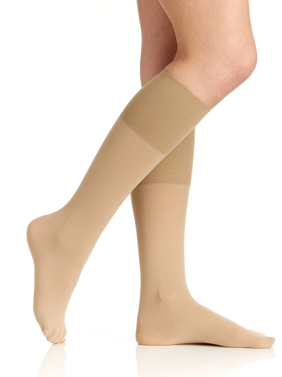 Comfy Cuff Opaque Graduated Compression Trouser Sock With Sandalfoot Toe - 2 Pairs