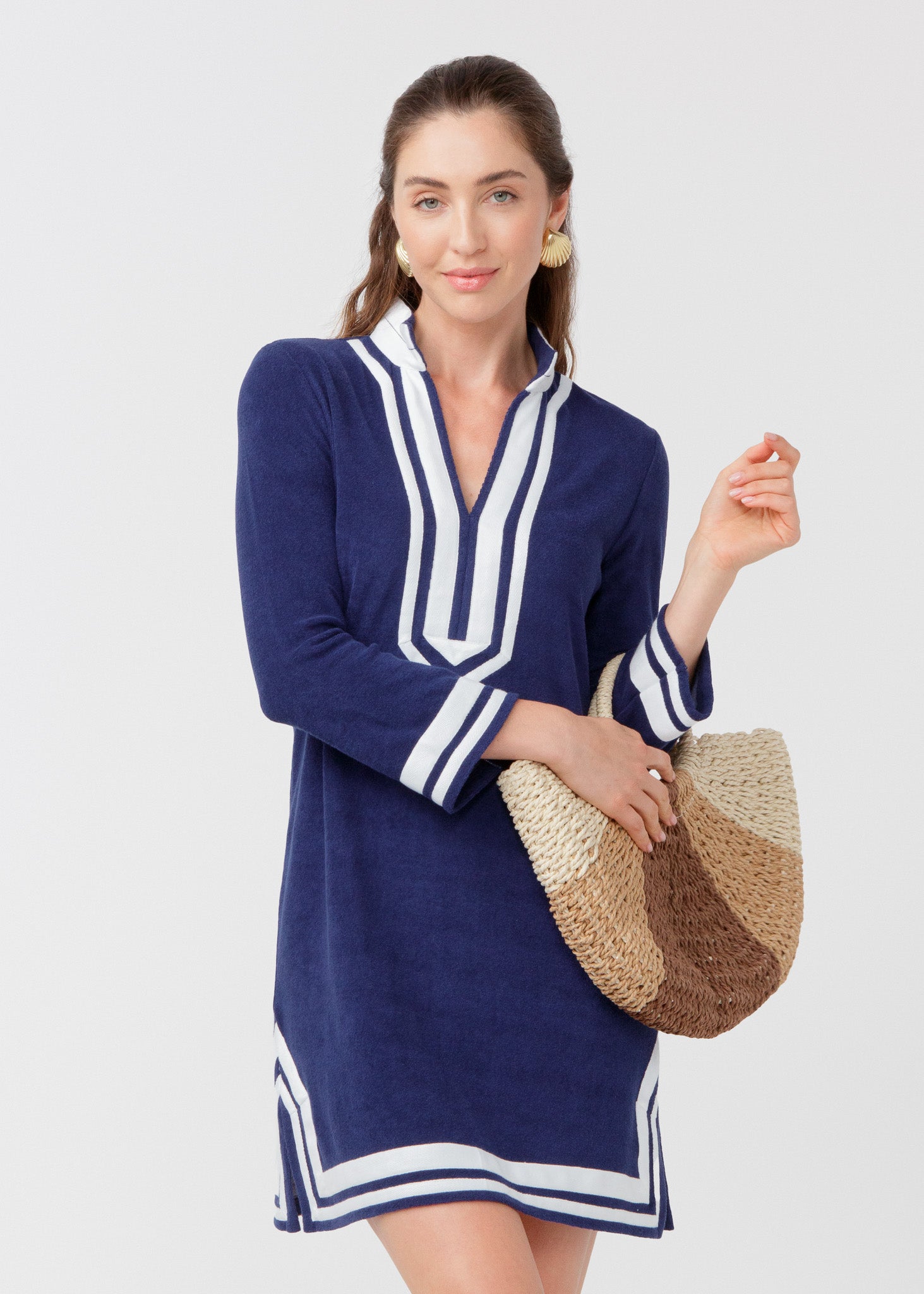 Navy/white Terry Tunic Dress