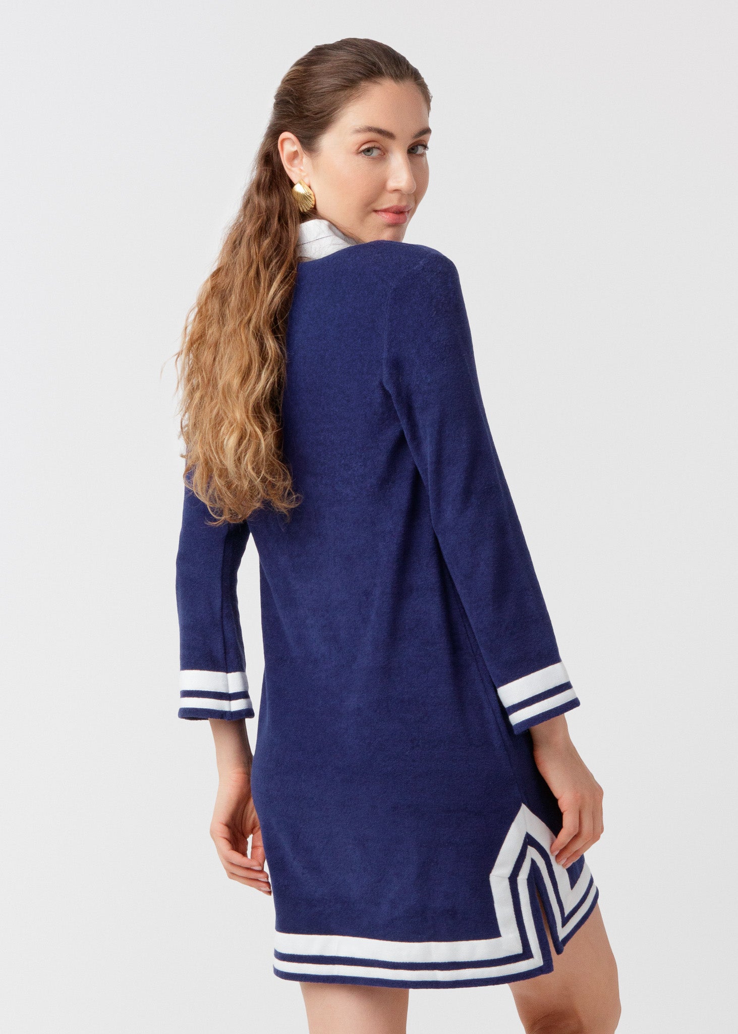 Navy/white Terry Tunic Dress