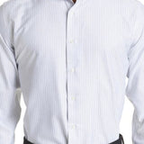 Canali Impeccabile Stripe Dress Shirt in White , Size 18.5