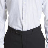 Canali Impeccabile Stripe Dress Shirt in White , Size 18.5