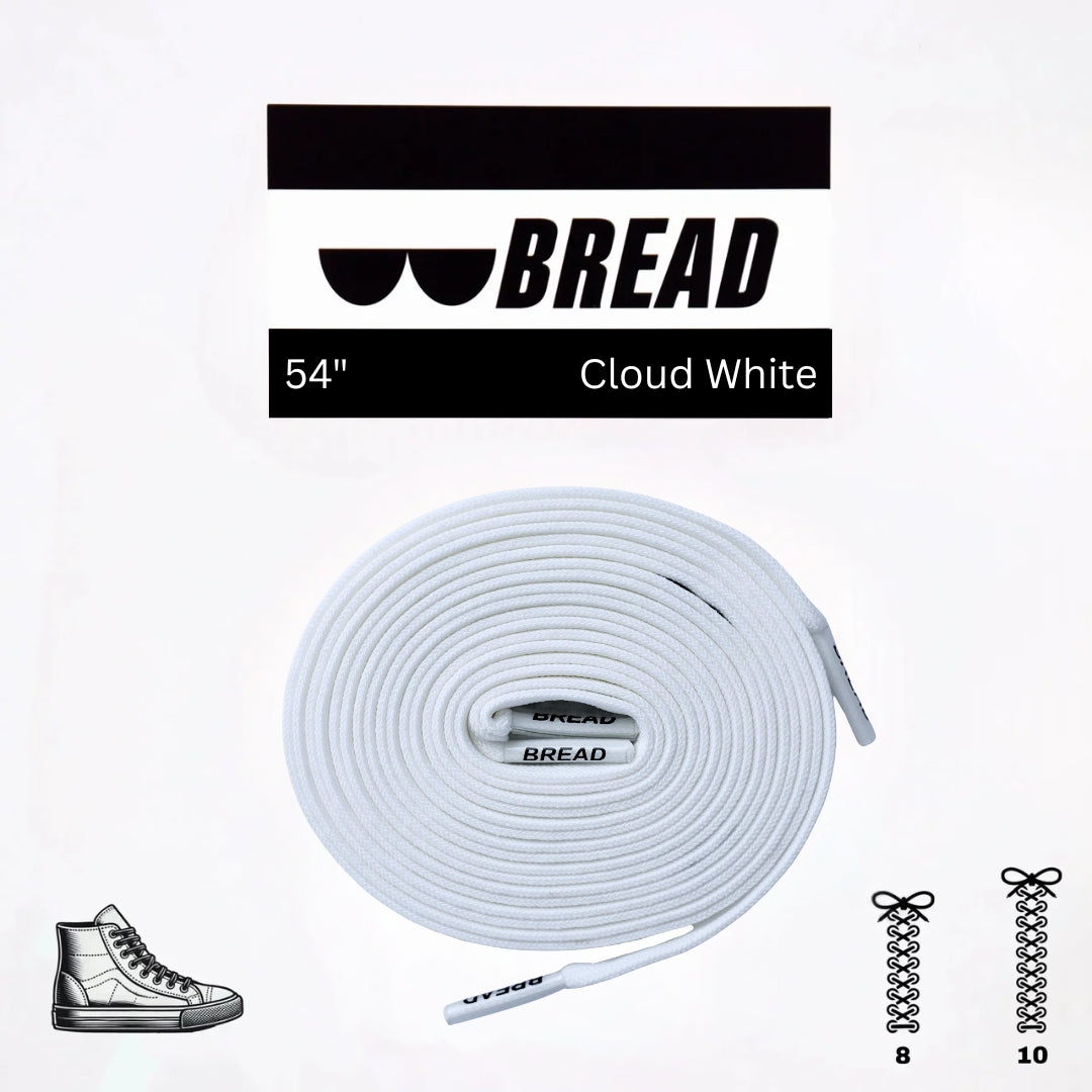 Cloud White Elastic Shoelaces