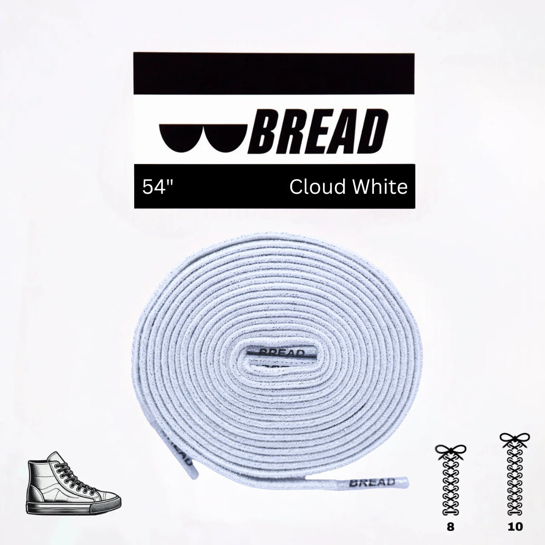 Cloud White Elastic Shoelaces