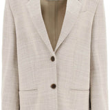 BY MALENE BIRGER Women's Rosettan Textured Cotton Blend Blazer in Nature Size 10