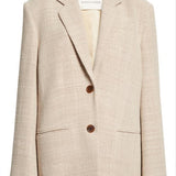 BY MALENE BIRGER Women's Rosettan Textured Cotton Blend Blazer in Nature Size 10