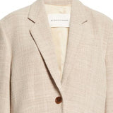 BY MALENE BIRGER Women's Rosettan Textured Cotton Blend Blazer in Nature Size 10