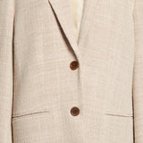 BY MALENE BIRGER Women's Rosettan Textured Cotton Blend Blazer in Nature Size 10