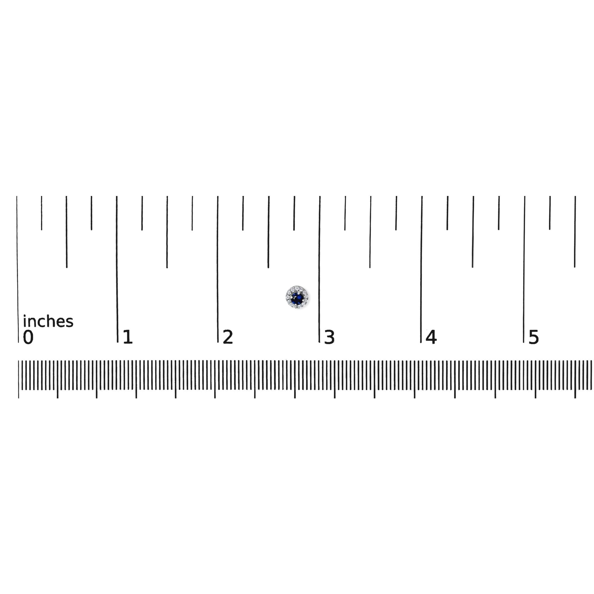 10k White Gold 3.25mm X 3.25mm Round Blue Sapphire And 1/10 Cttw Diamond Halo Stud Earrings (i-j Color, I1-i2 Clarity)