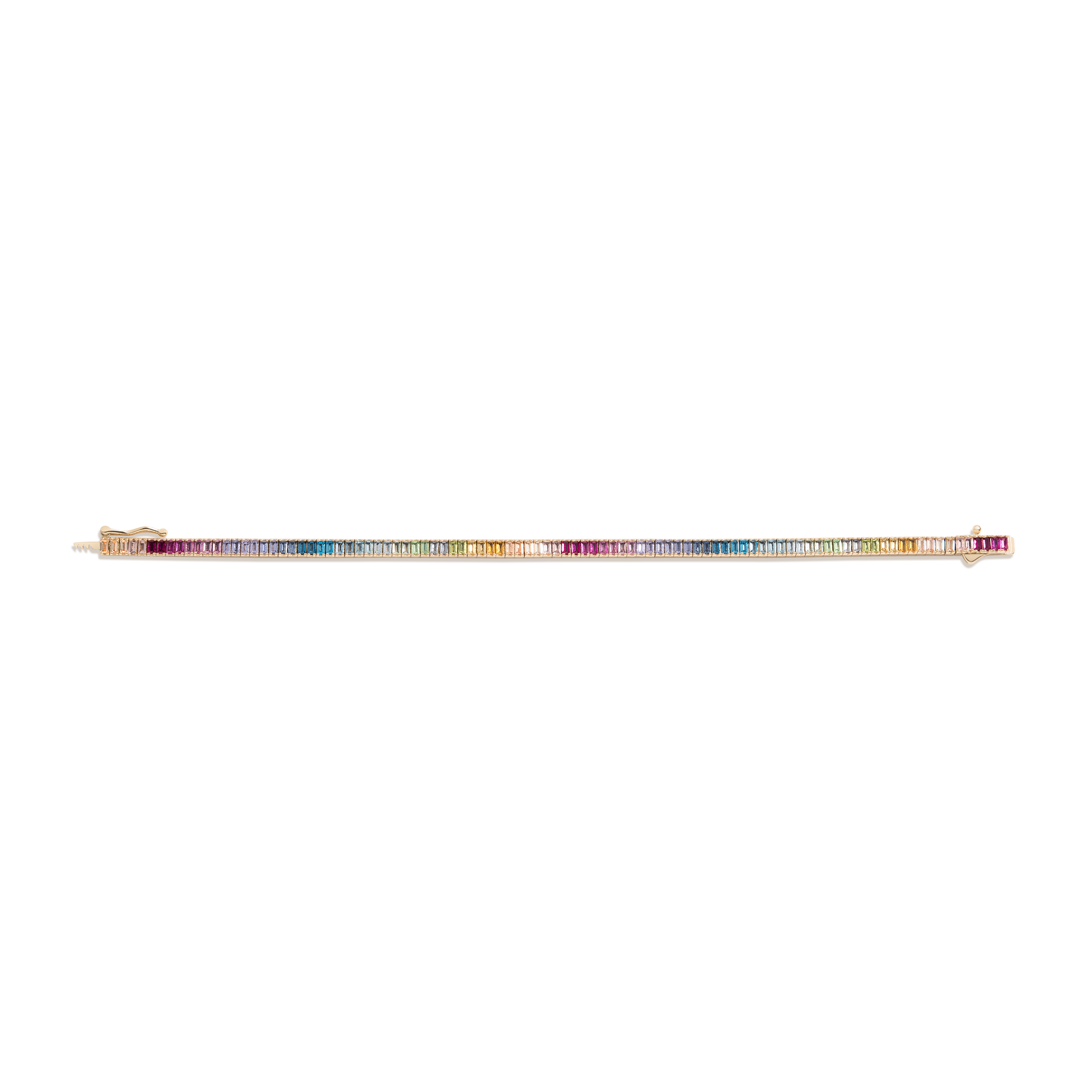 Ombré Rainbow Baguette Tennis Bracelet