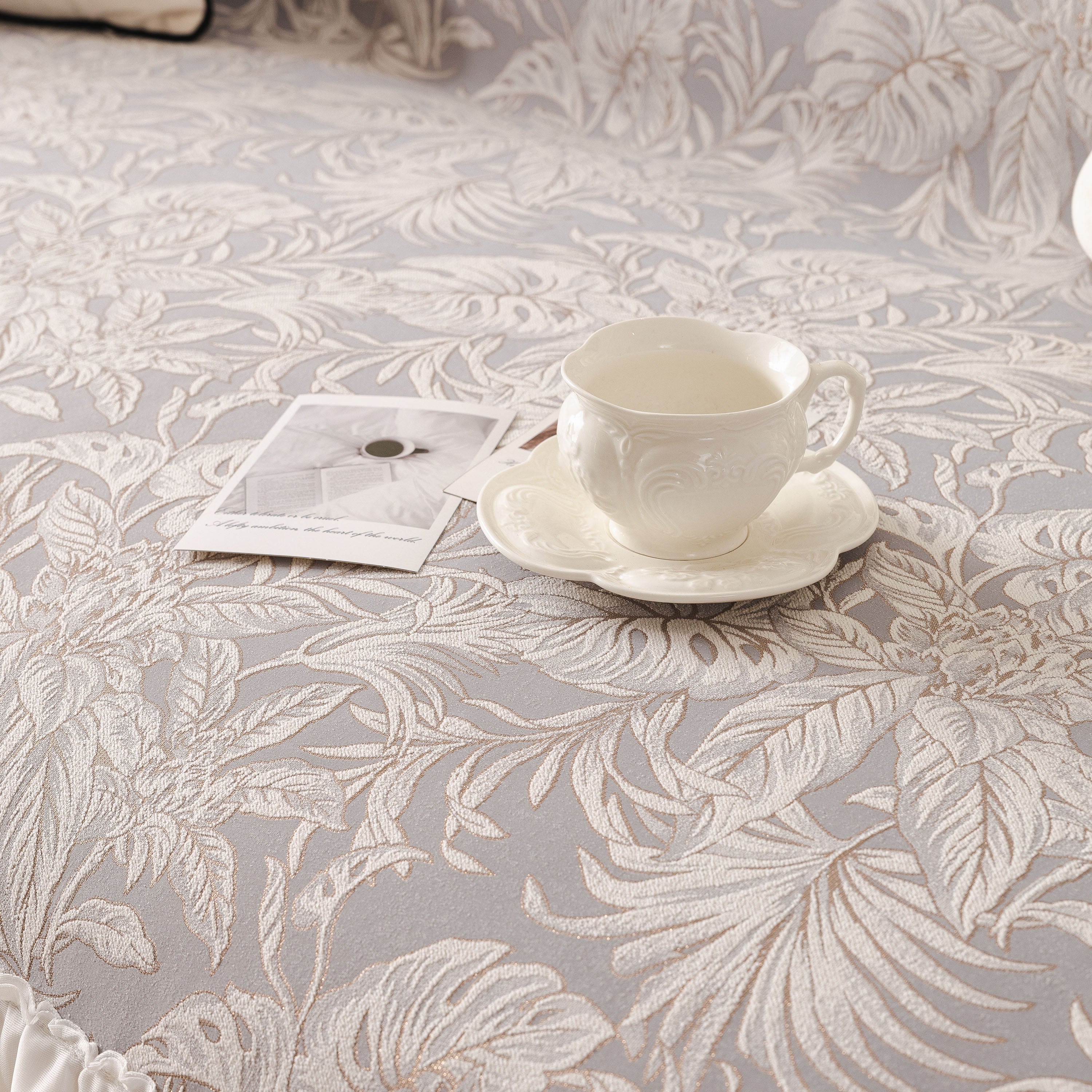 French Chic Style Ruffle Floral Cover Throws For Sofas, Decorative Couch Covers
