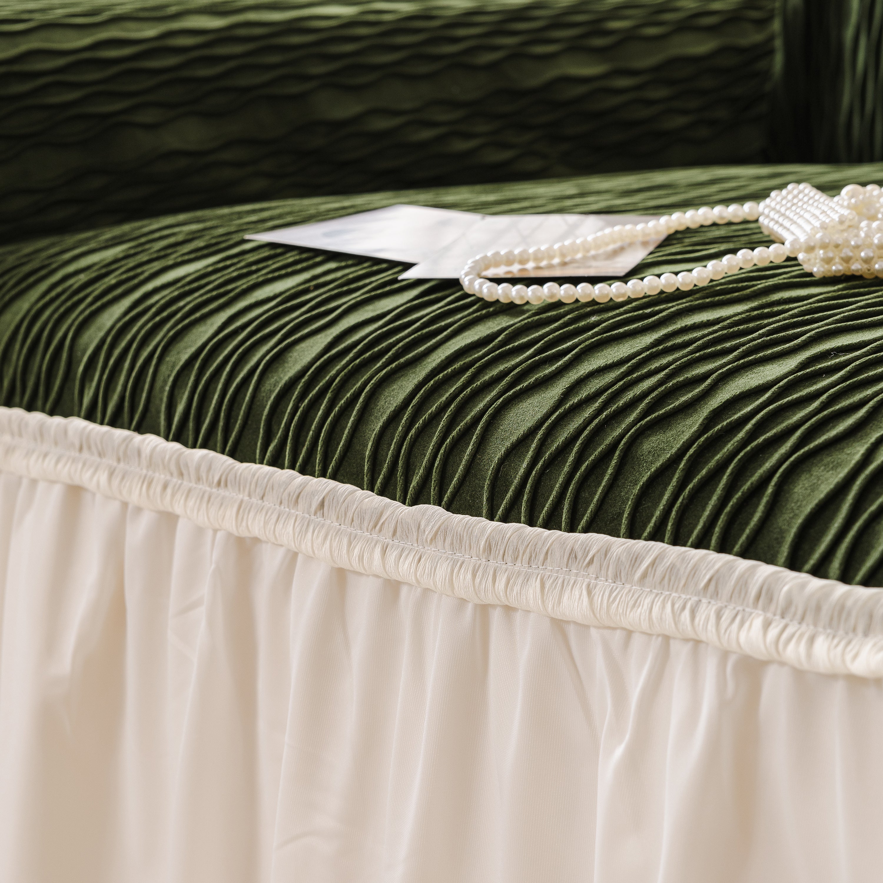 Soft Warm Flannel Couch Cover Throw Blanket With French Flounce, Beautiful Furniture Throws For Sofas