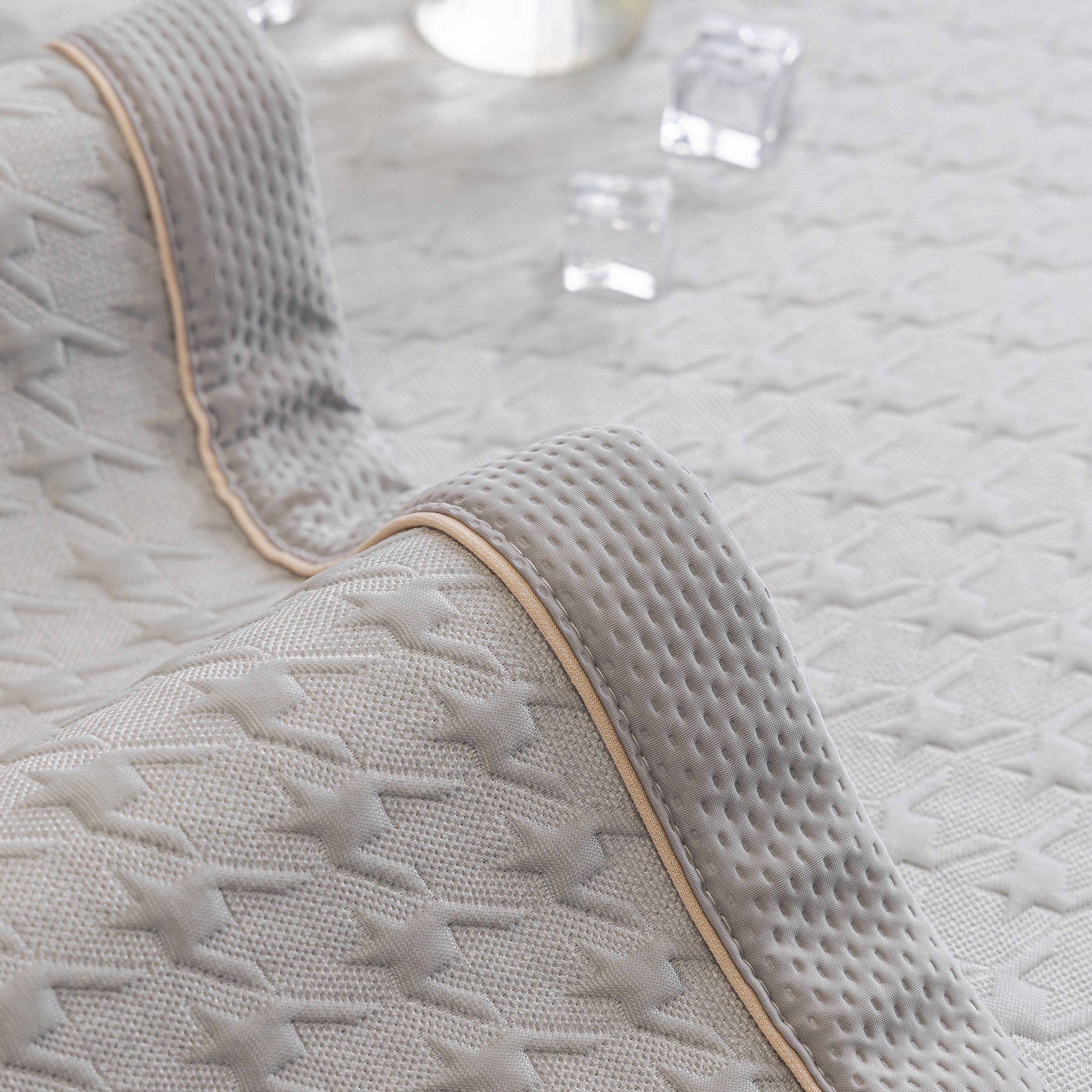 Houndstooth Ice Silk Breathable Sofa Cover, Modern Non-slip Summer Couch Protector