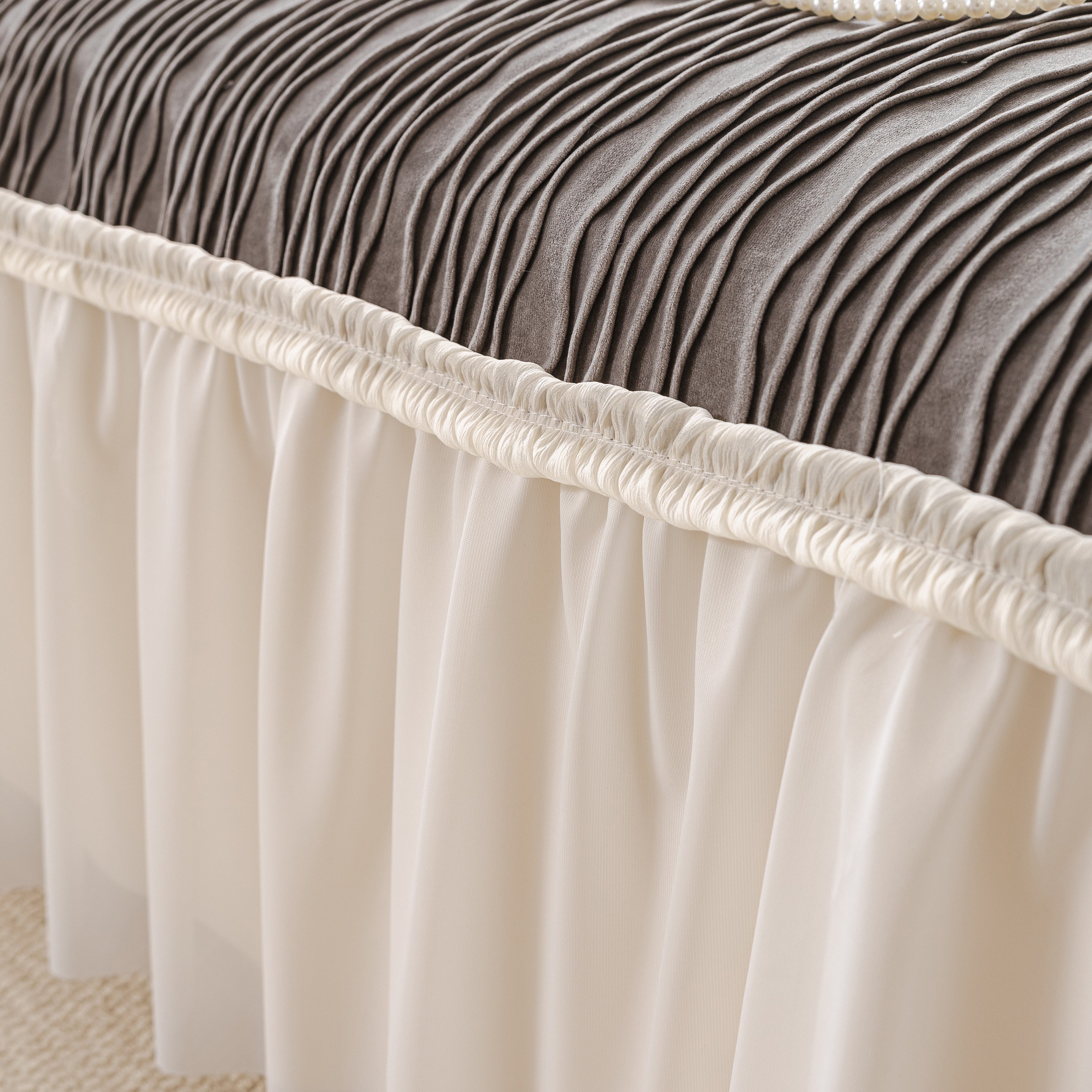Soft Warm Flannel Couch Cover Throw Blanket With French Flounce, Beautiful Furniture Throws For Sofas