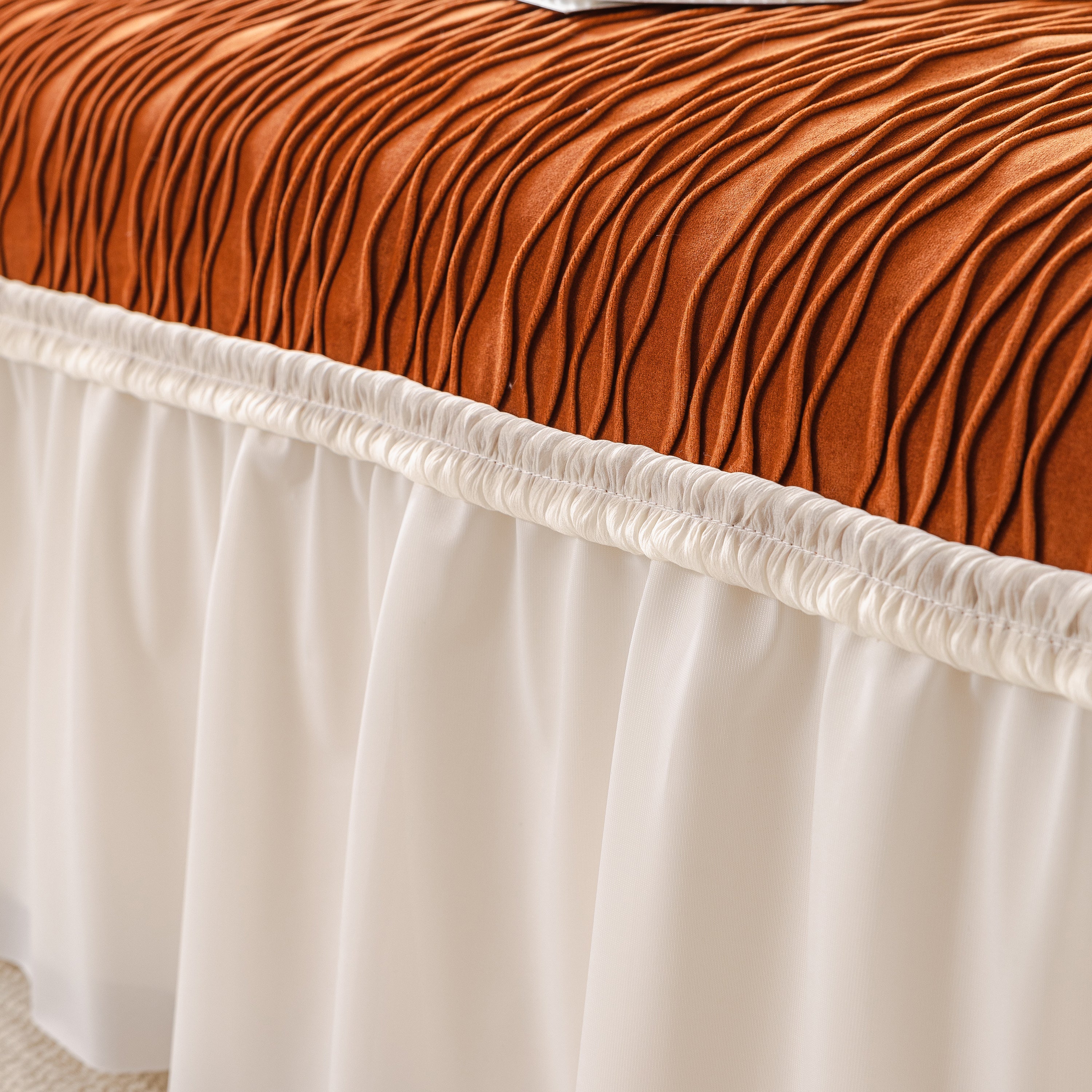 Soft Warm Flannel Couch Cover Throw Blanket With French Flounce, Beautiful Furniture Throws For Sofas