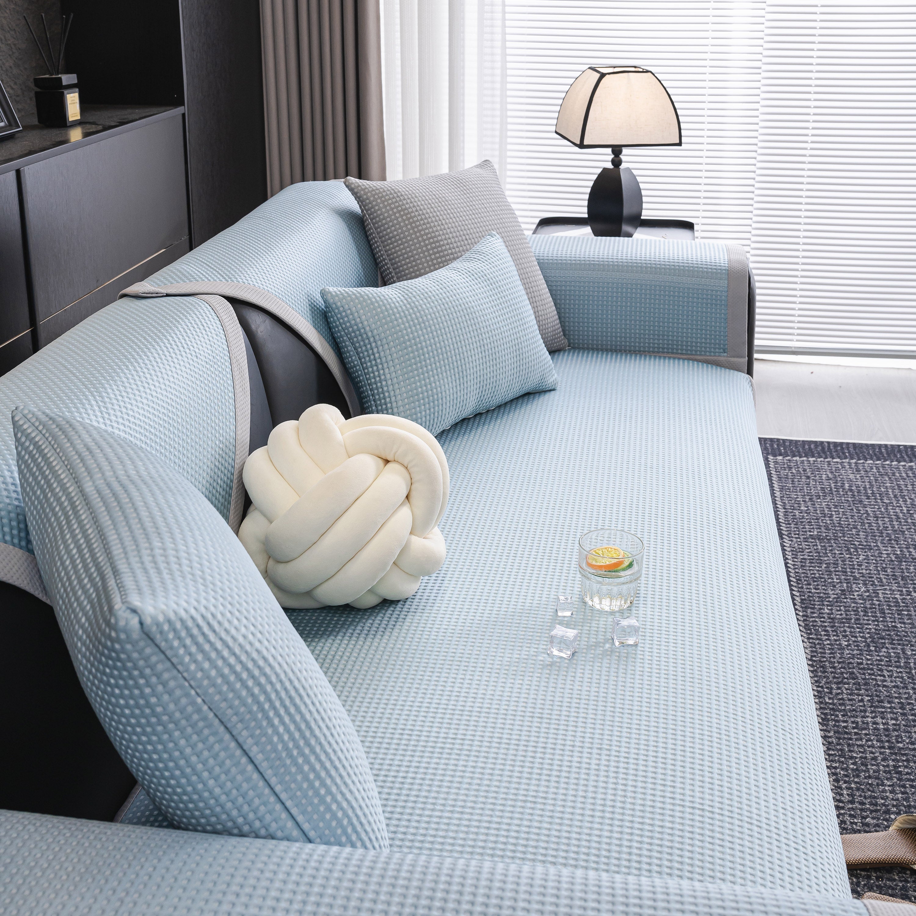 Non-slip Cooling Breathable Couch Protector Towel, Lightweight Slipcover For Sofas