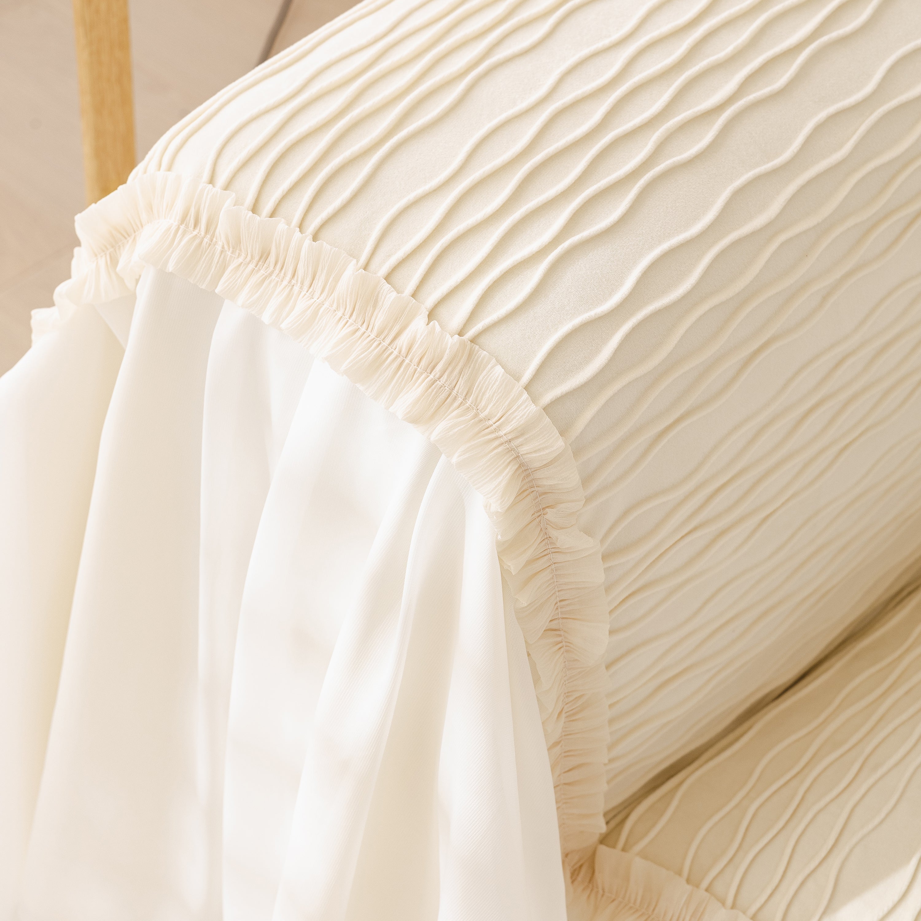 Soft Warm Flannel Couch Cover Throw Blanket With French Flounce, Beautiful Furniture Throws For Sofas