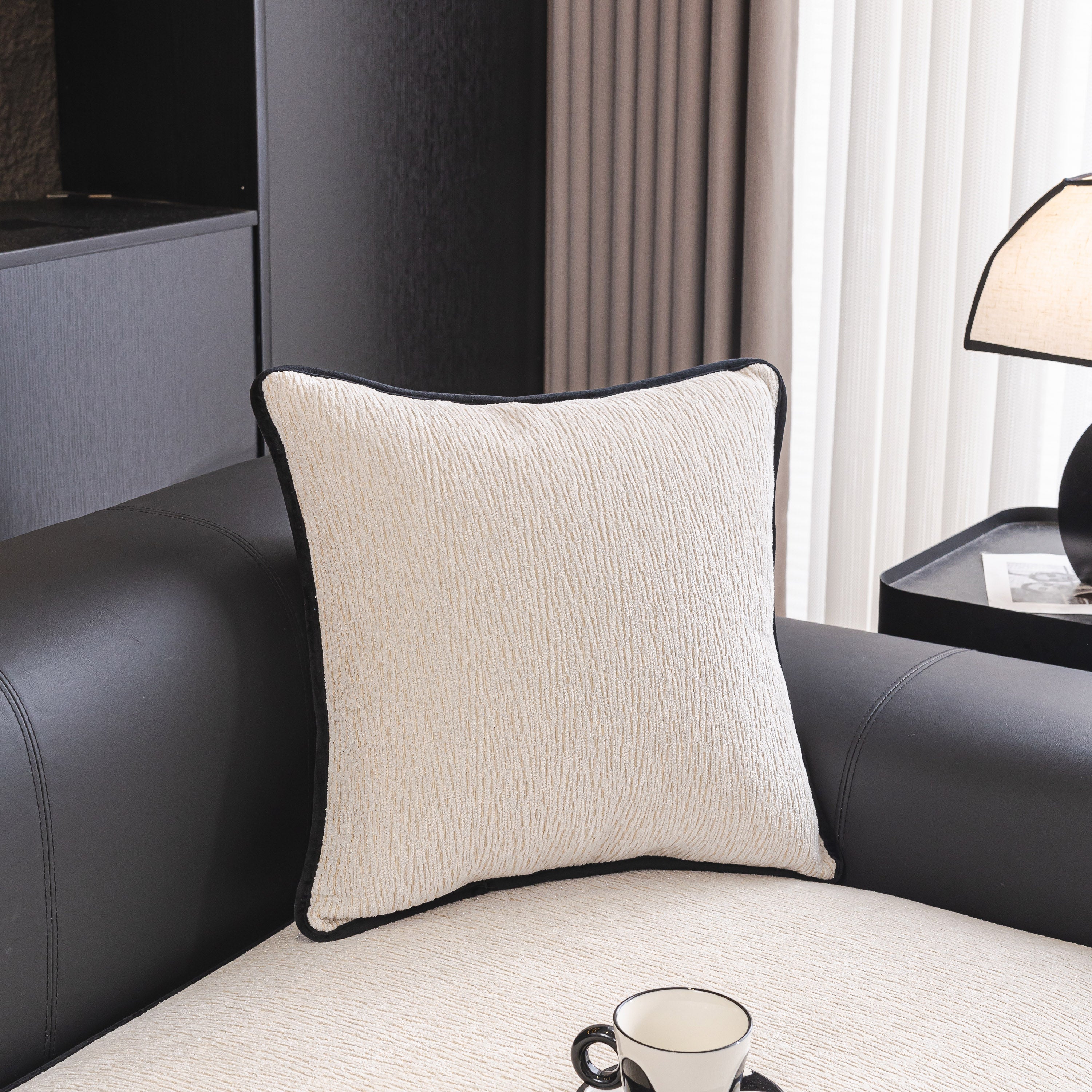 Chenille Couch Cover With Scalloped Edge, Non-slip Modular Slipcover Sectional