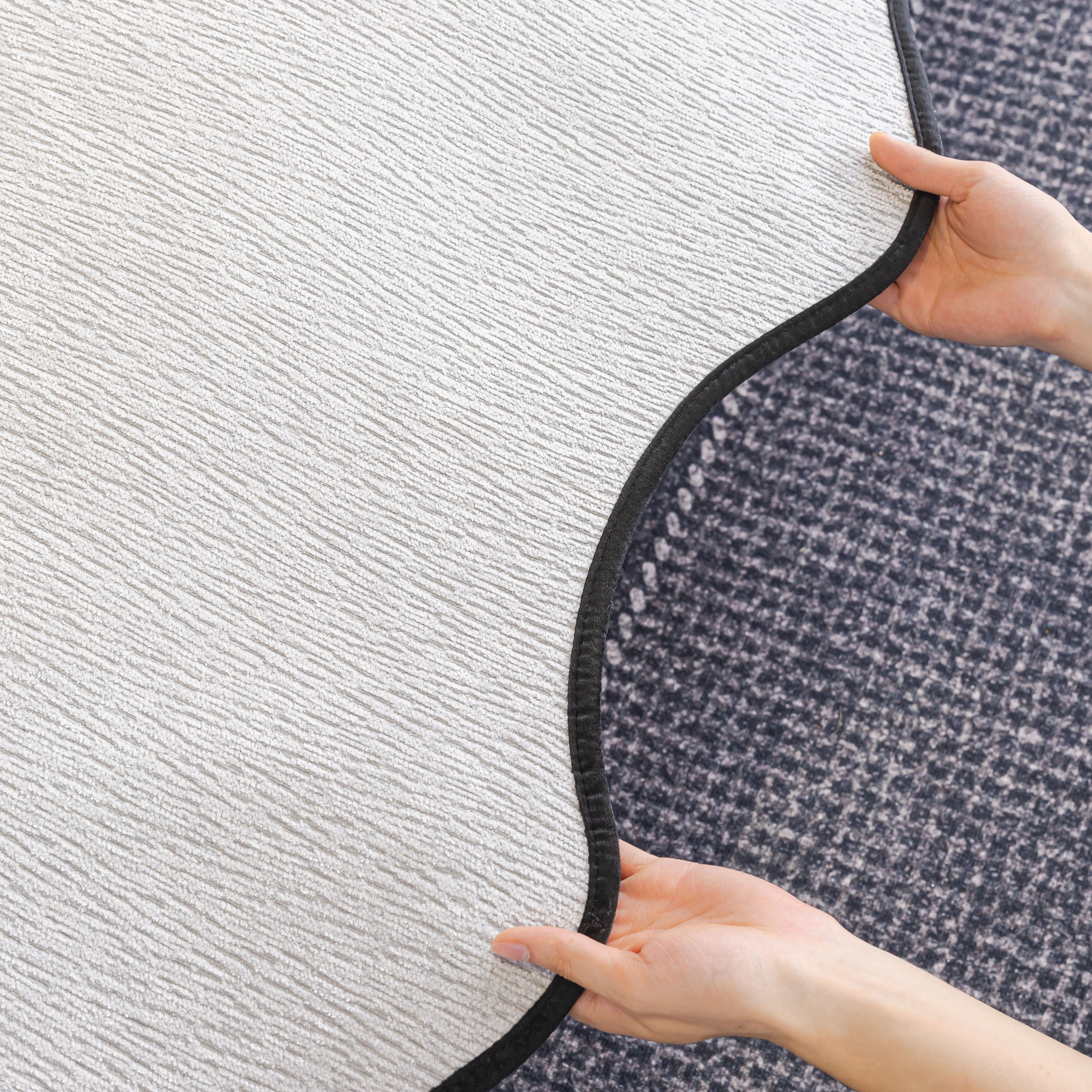 Chenille Couch Cover With Scalloped Edge, Non-slip Modular Slipcover Sectional