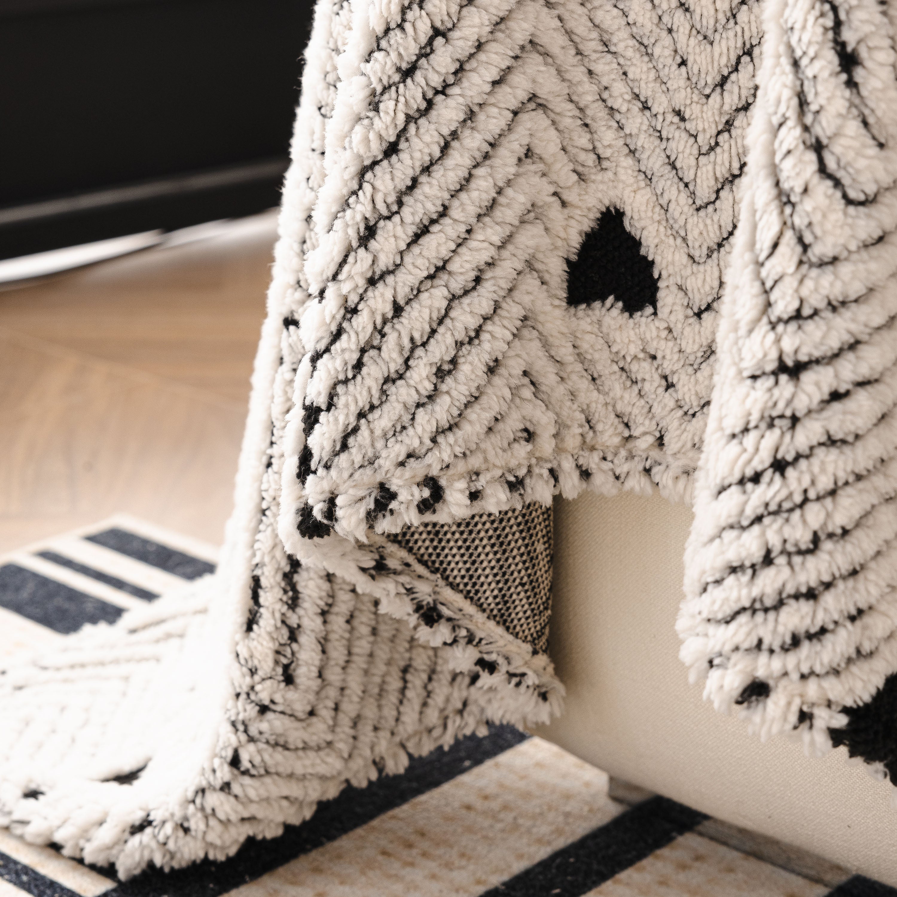 Thick Plush Sofa Cover Throw For Couch, 3d Textured Herringbone Washable Slipcover