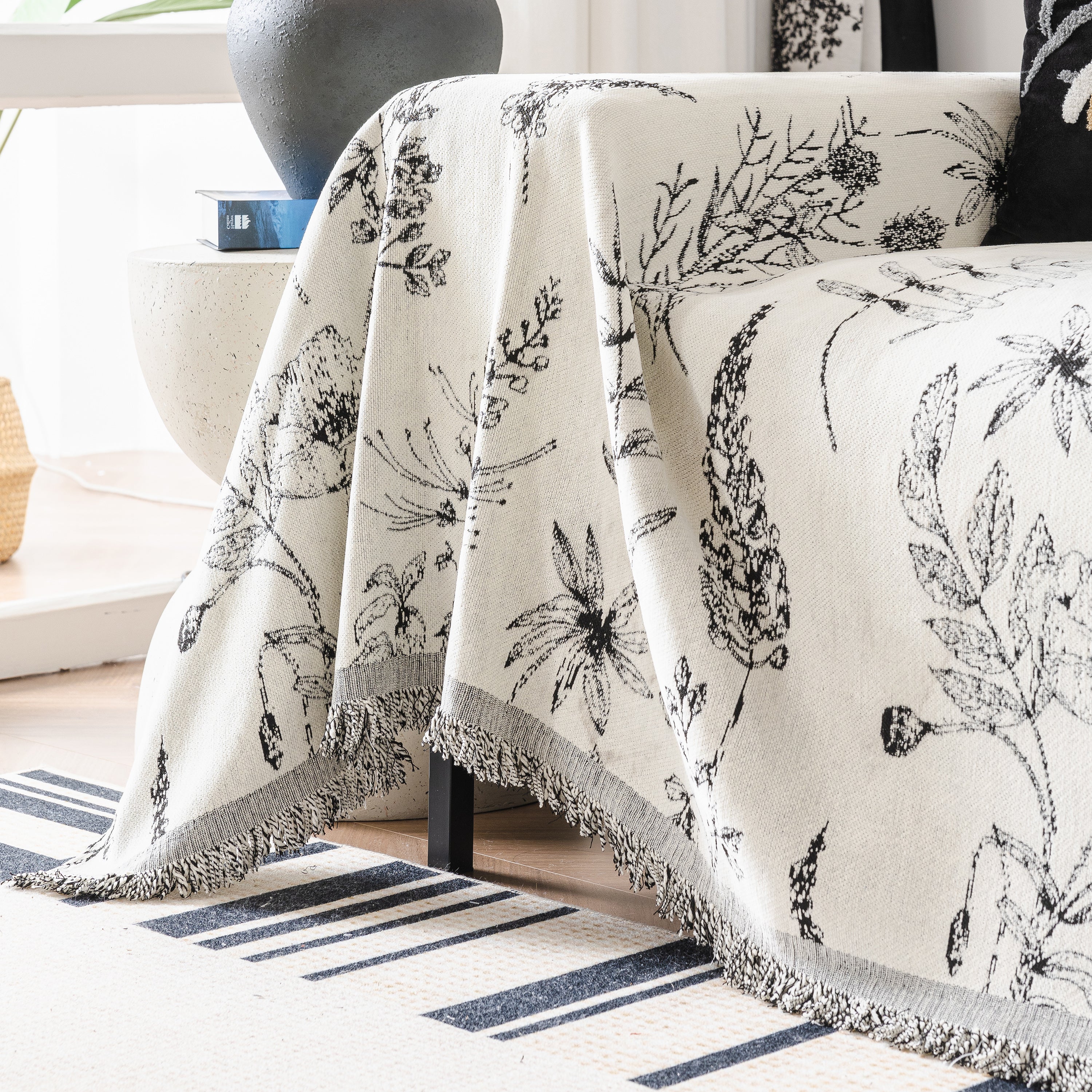 Chenille Giverny Couch Cover, Cozy Blankets For Sofa And Couch, Slip Covers For Couch Sectional