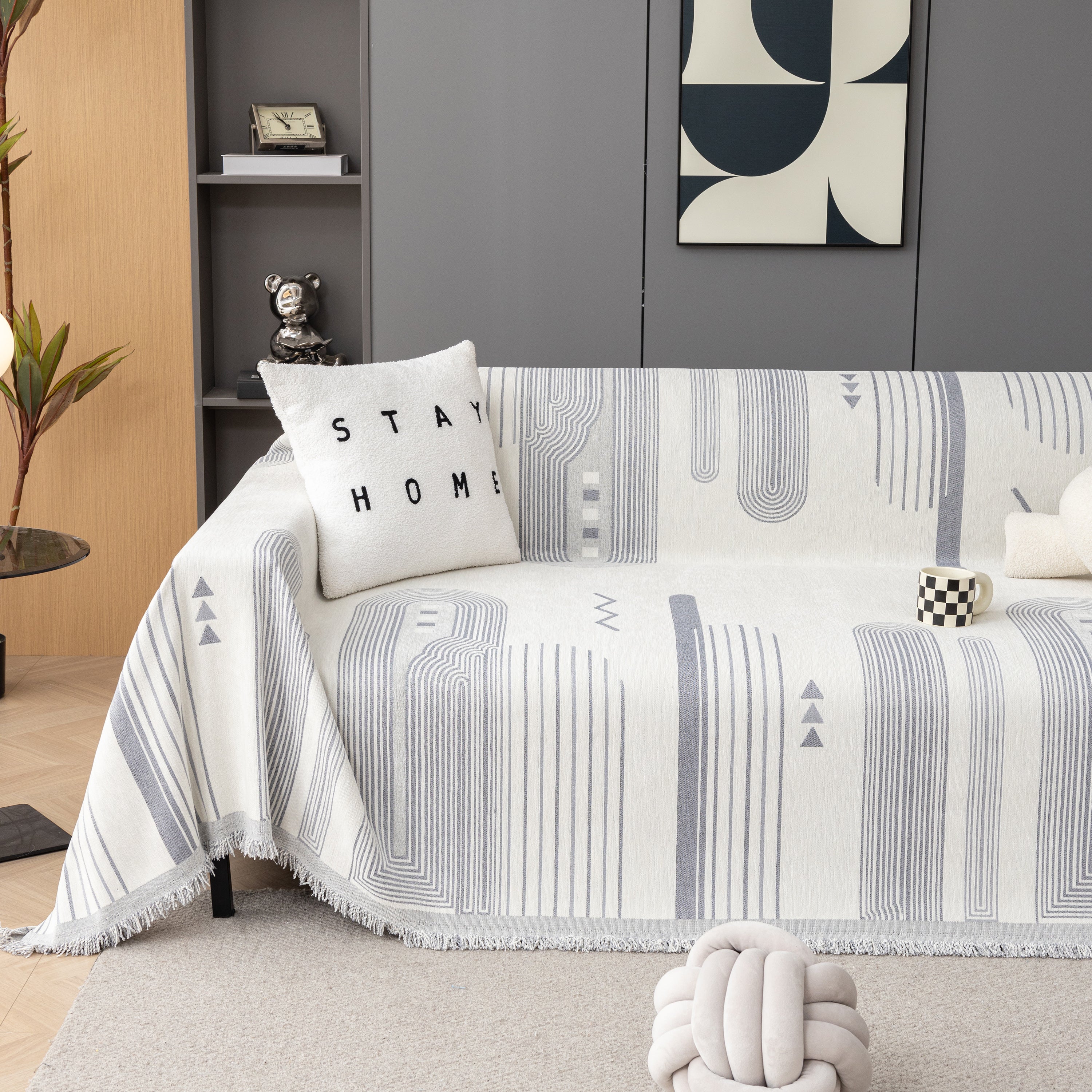 Boho Couch Throw Covers With Tassel Thick Durable Sofa Cover Blanket Furniture Slipcover Sectional