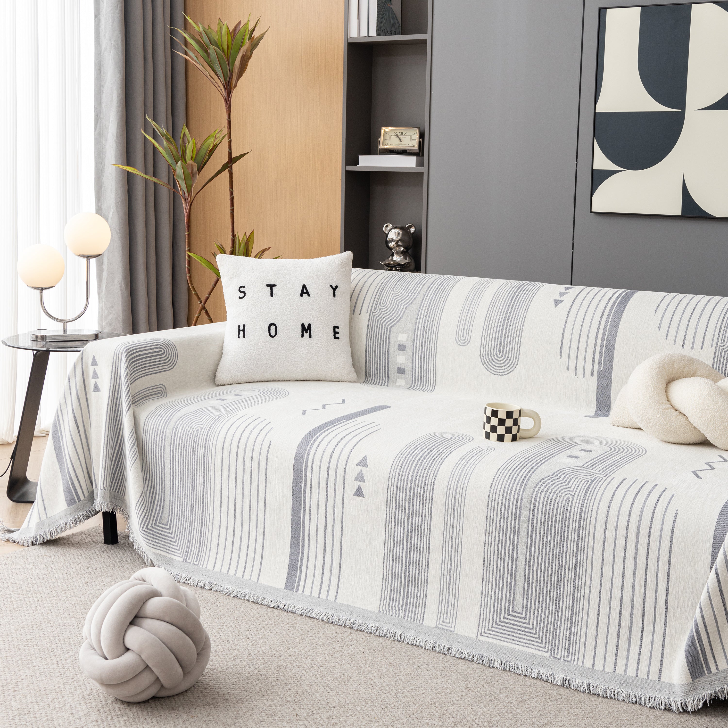 Boho Couch Throw Covers With Tassel Thick Durable Sofa Cover Blanket Furniture Slipcover Sectional