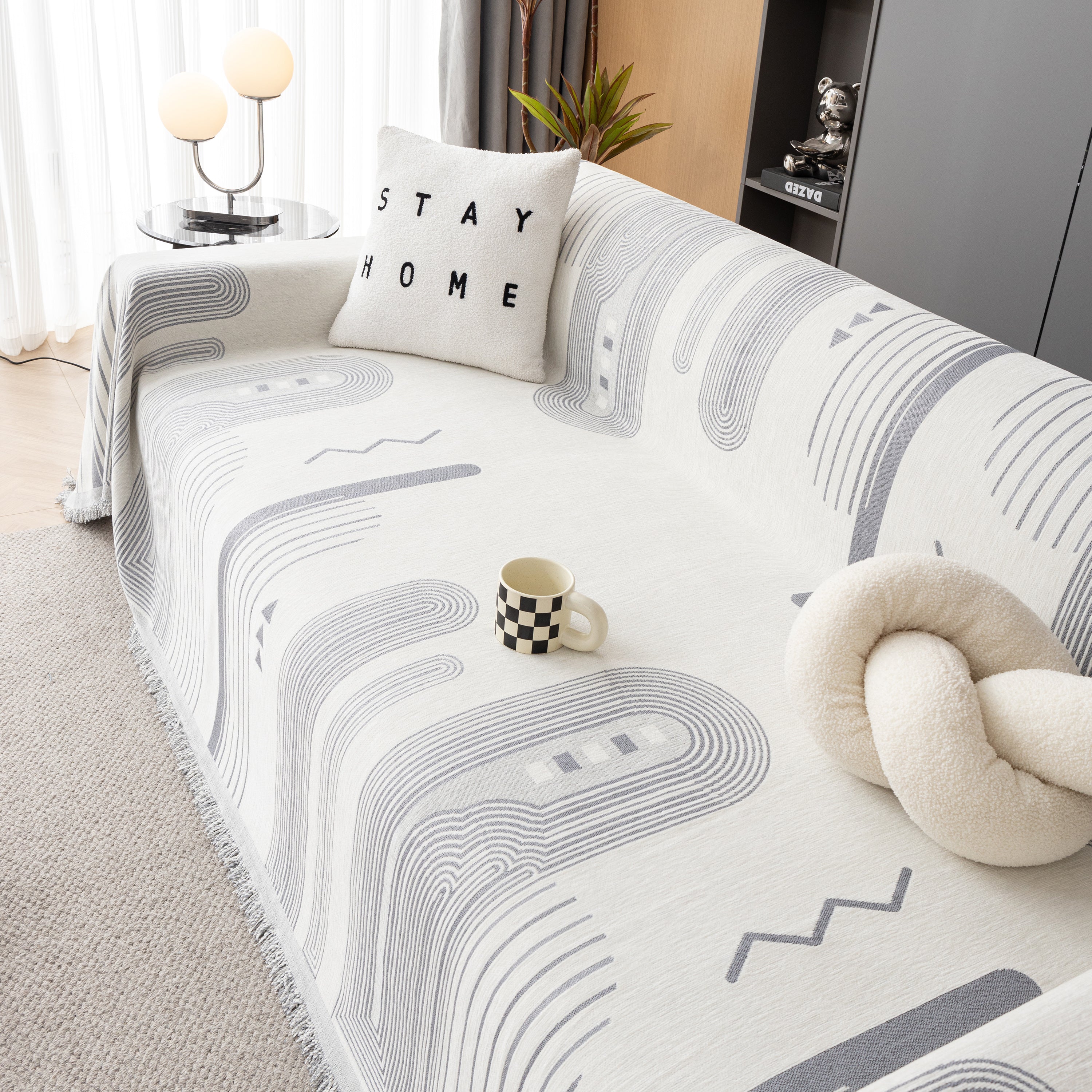 Boho Couch Throw Covers With Tassel Thick Durable Sofa Cover Blanket Furniture Slipcover Sectional