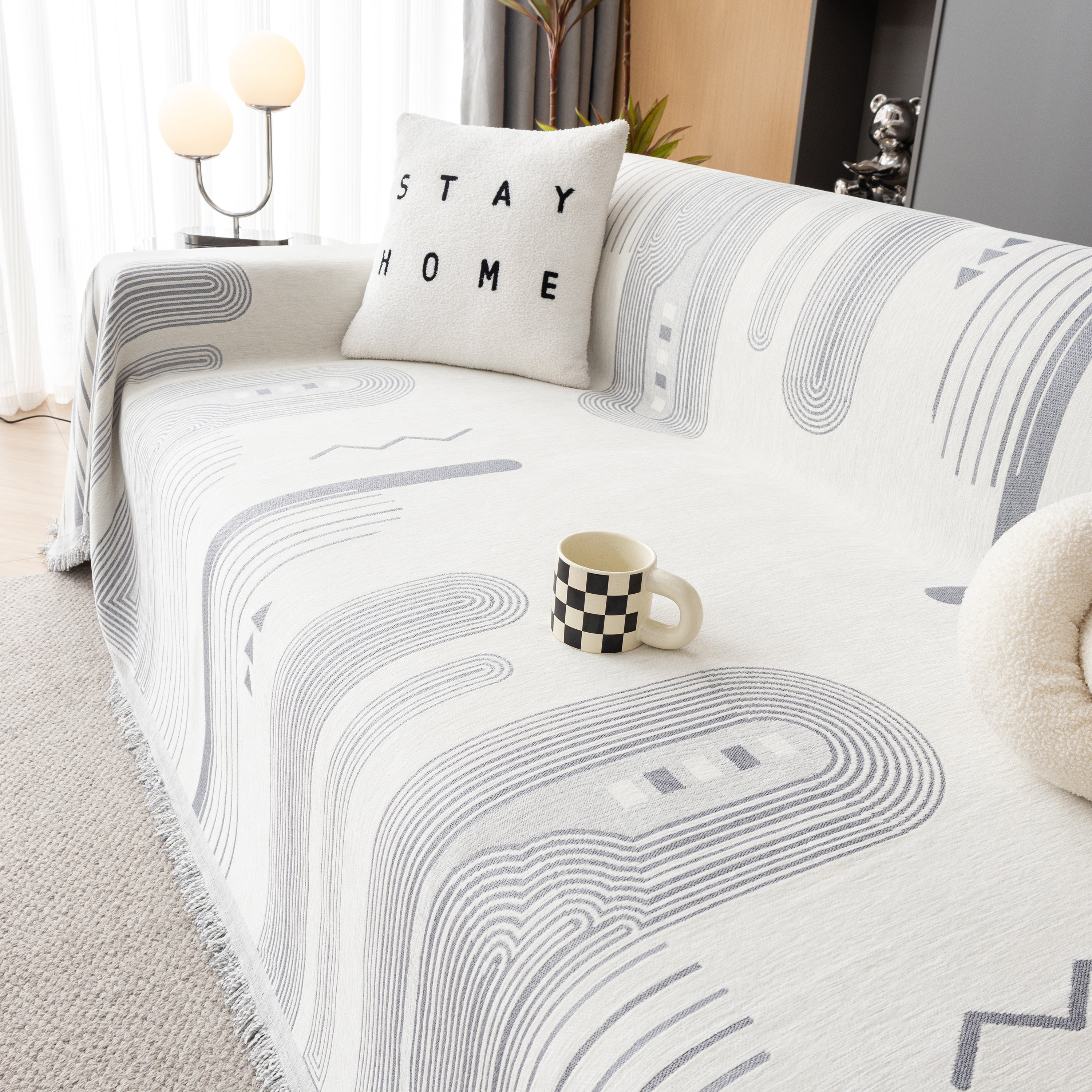 Boho Couch Throw Covers With Tassel Thick Durable Sofa Cover Blanket Furniture Slipcover Sectional
