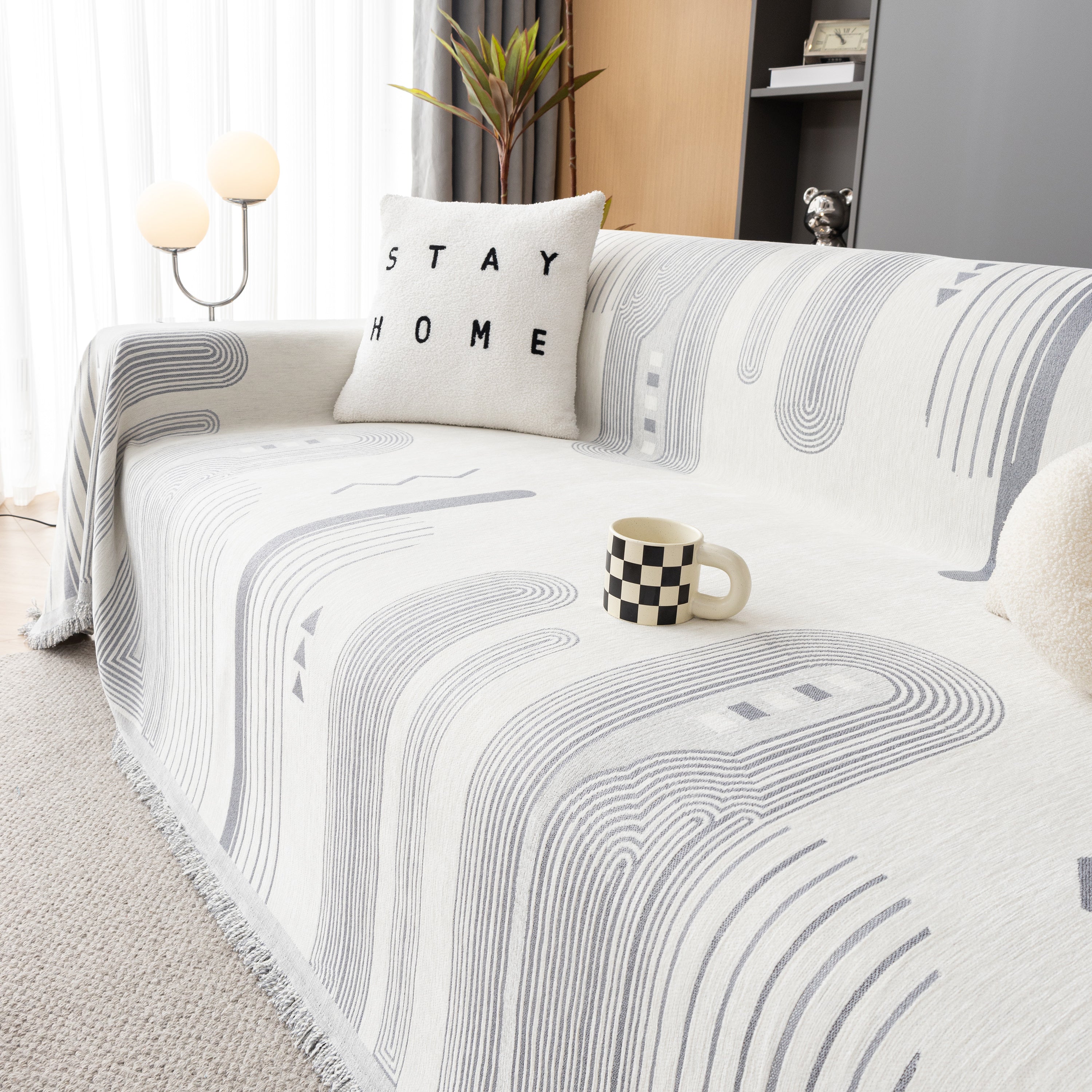 Boho Couch Throw Covers With Tassel Thick Durable Sofa Cover Blanket Furniture Slipcover Sectional